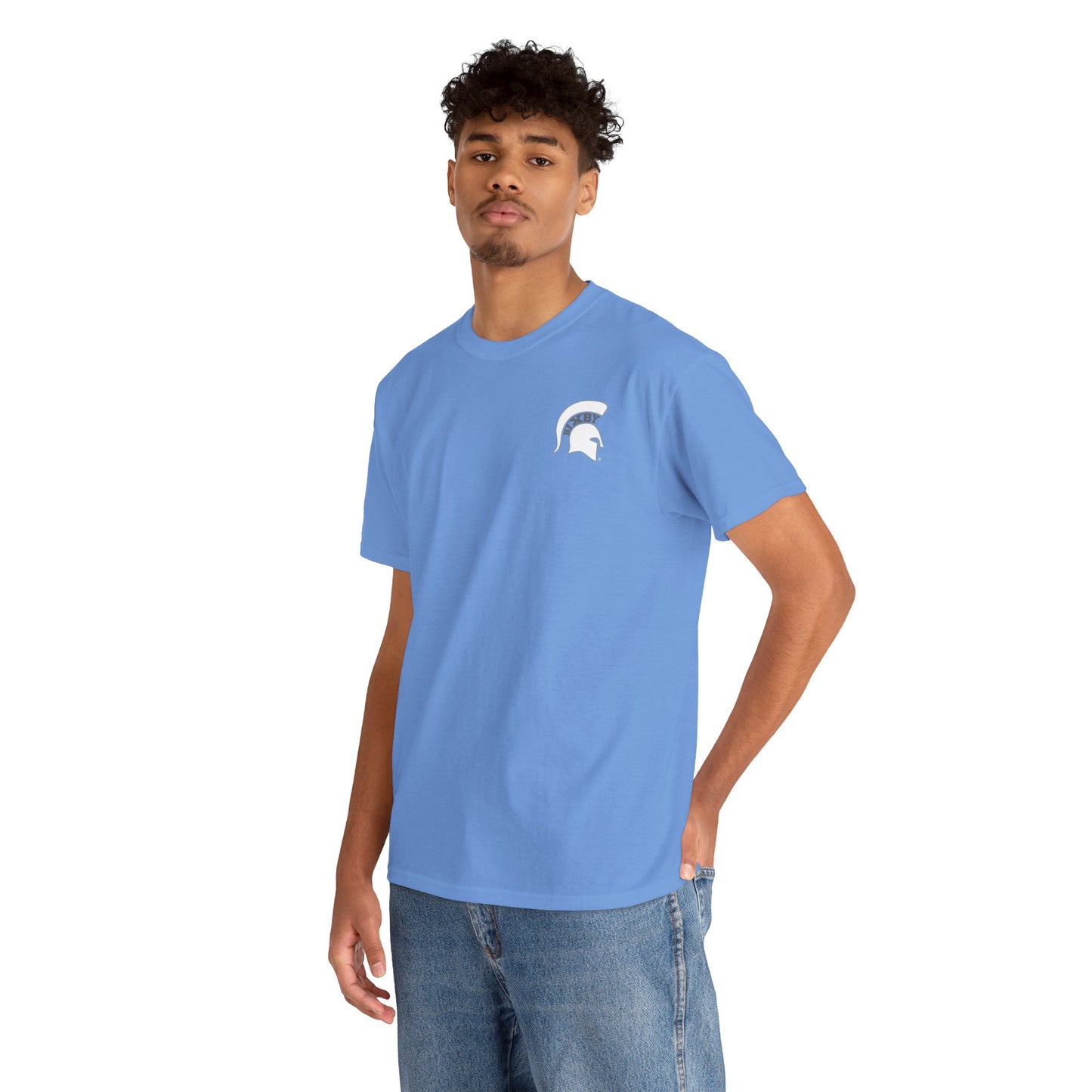 Spartan White Logo Gildan Tee