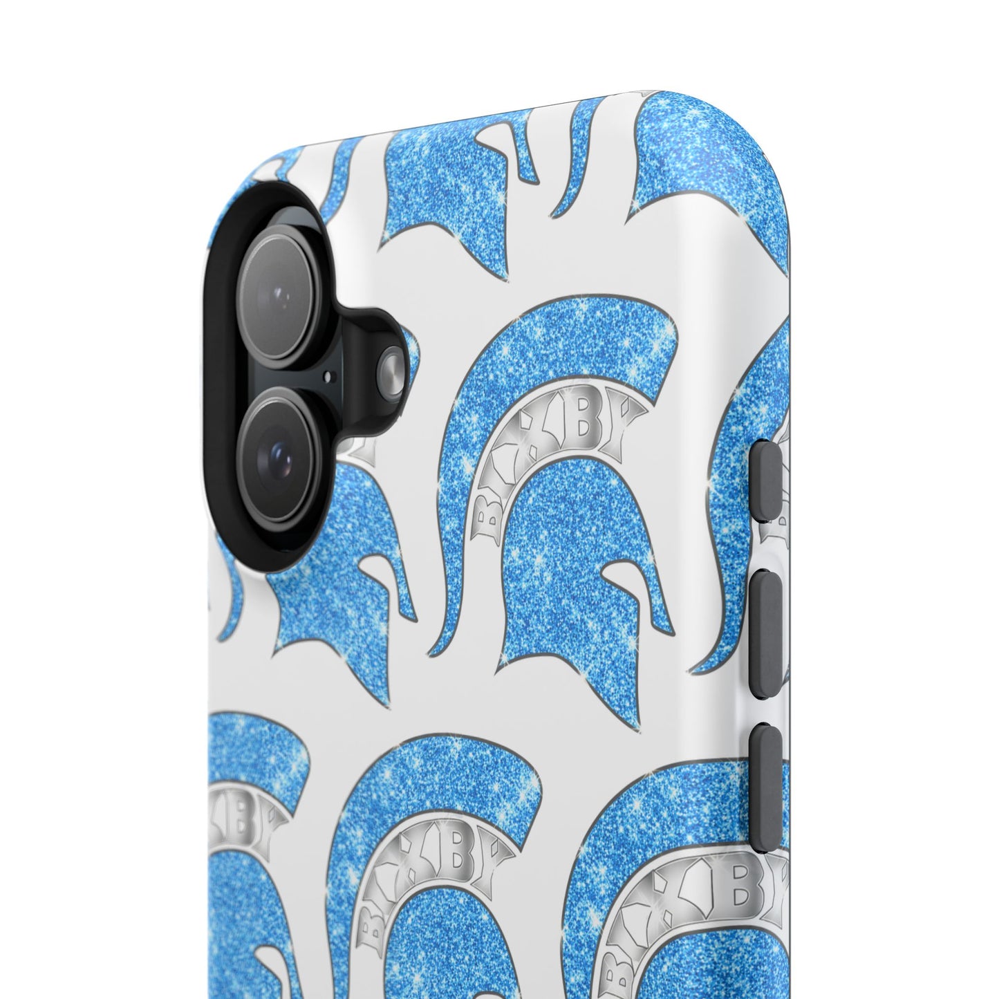 Bixby Spartan Blue Bling Logo Impact Resistant iPhone Case