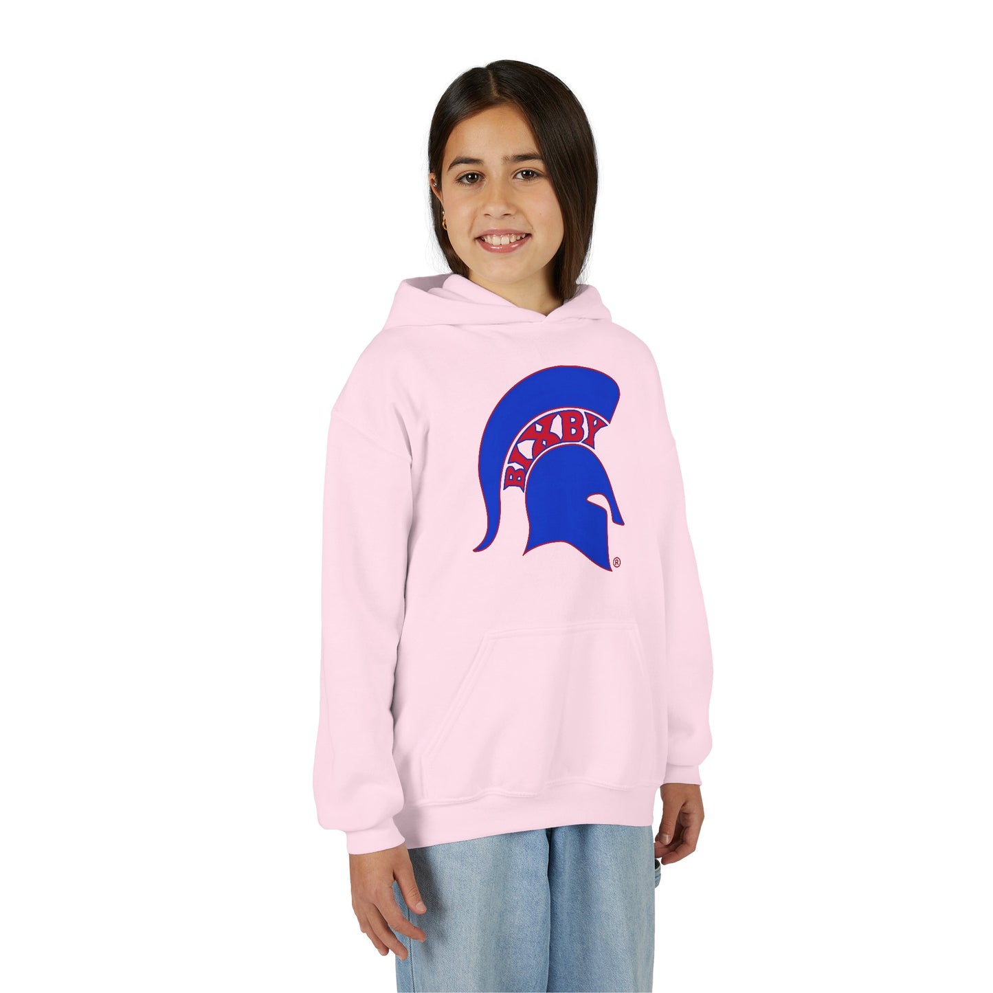 Spartan Blue Logo Youth Gildan Hoodie