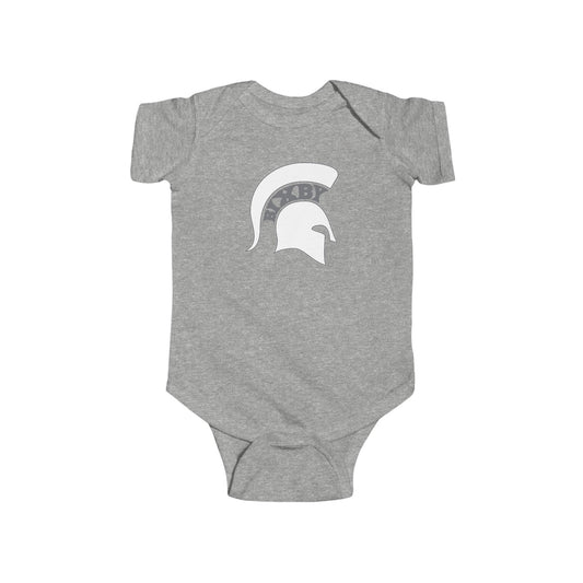 Baby Spartan White Logo Rabbit Skins Onesie