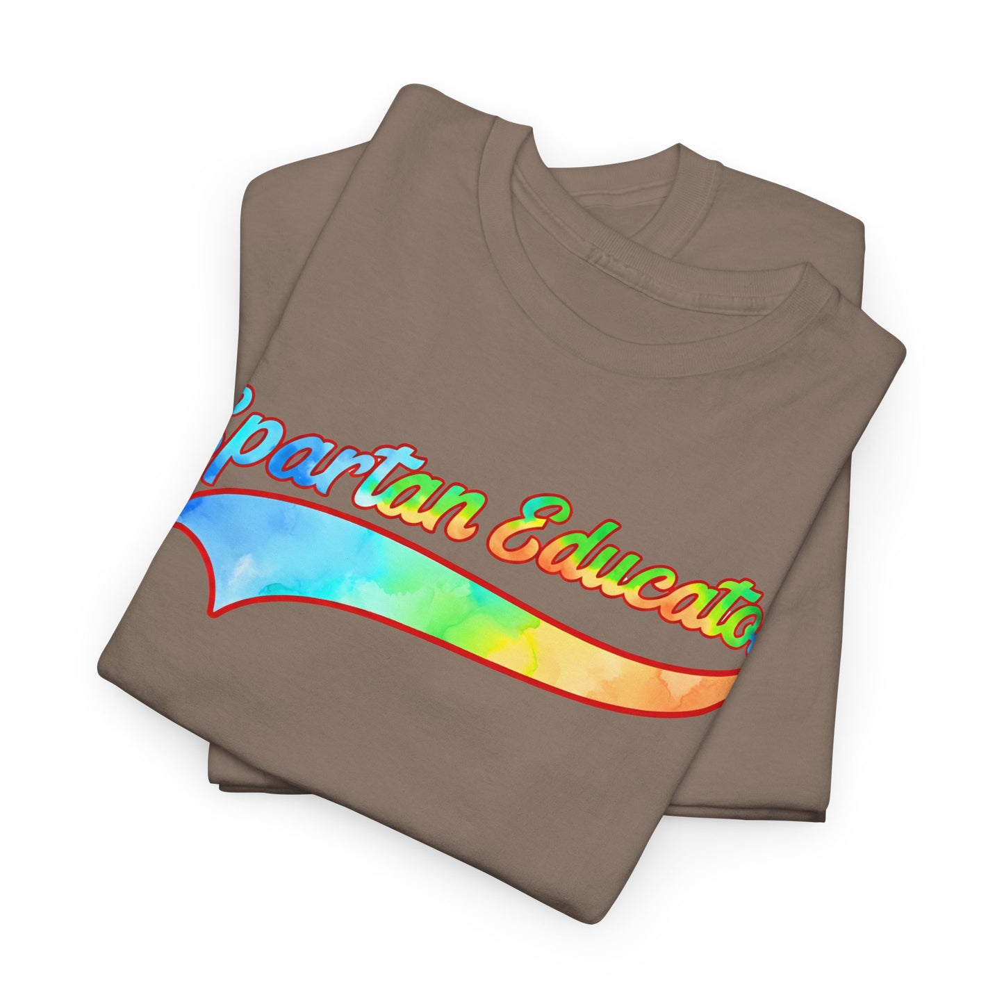Spartan Educator Tie-Dye Design Gildan Tee With Sleeve Logo