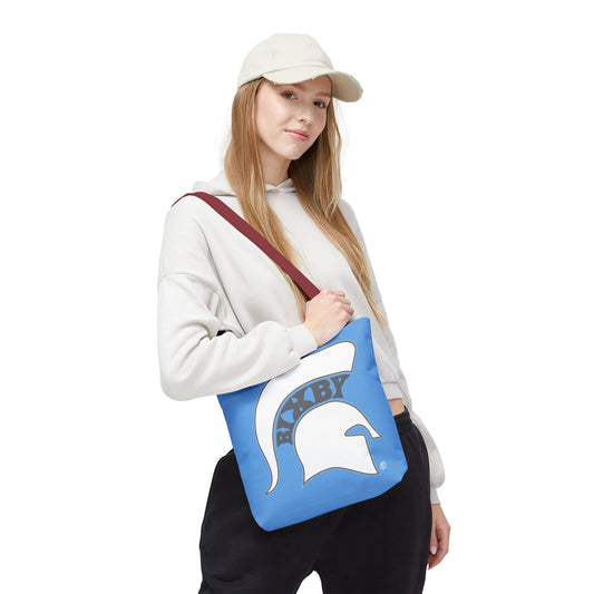 Bixby Spartans White Logo Blue Polyester Tote Bag