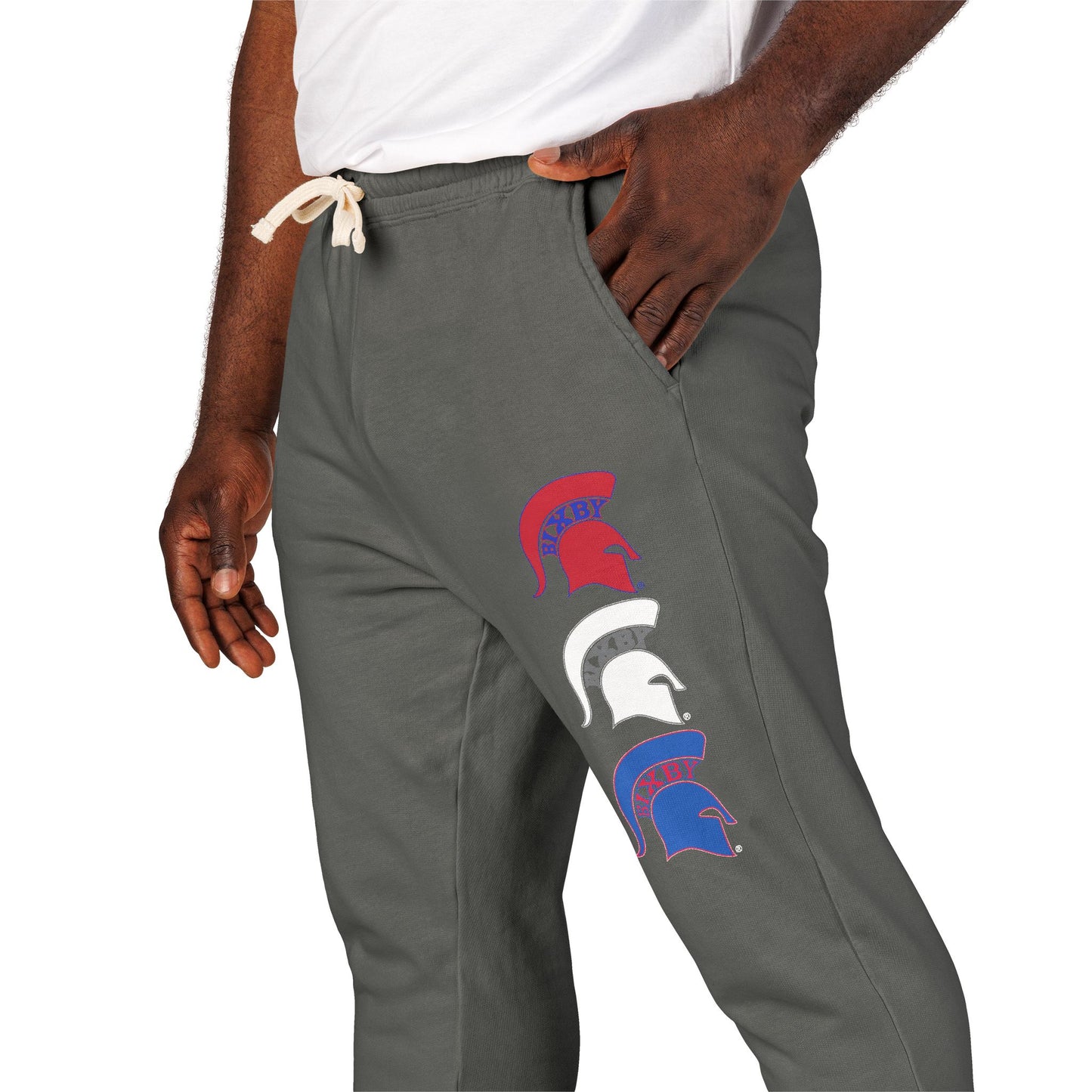 Bixby Spartan Logo Red White & Blue Comfort Colors Sweatpants