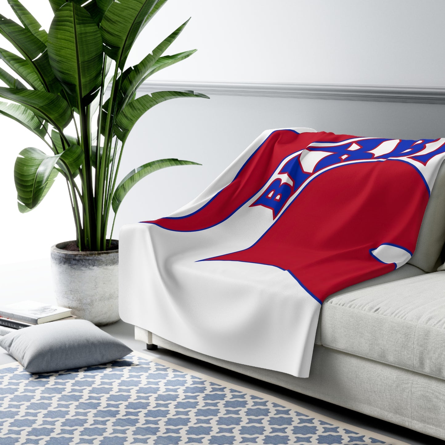 Spartan Red Logo Comfy Sherpa Fleece Blanket