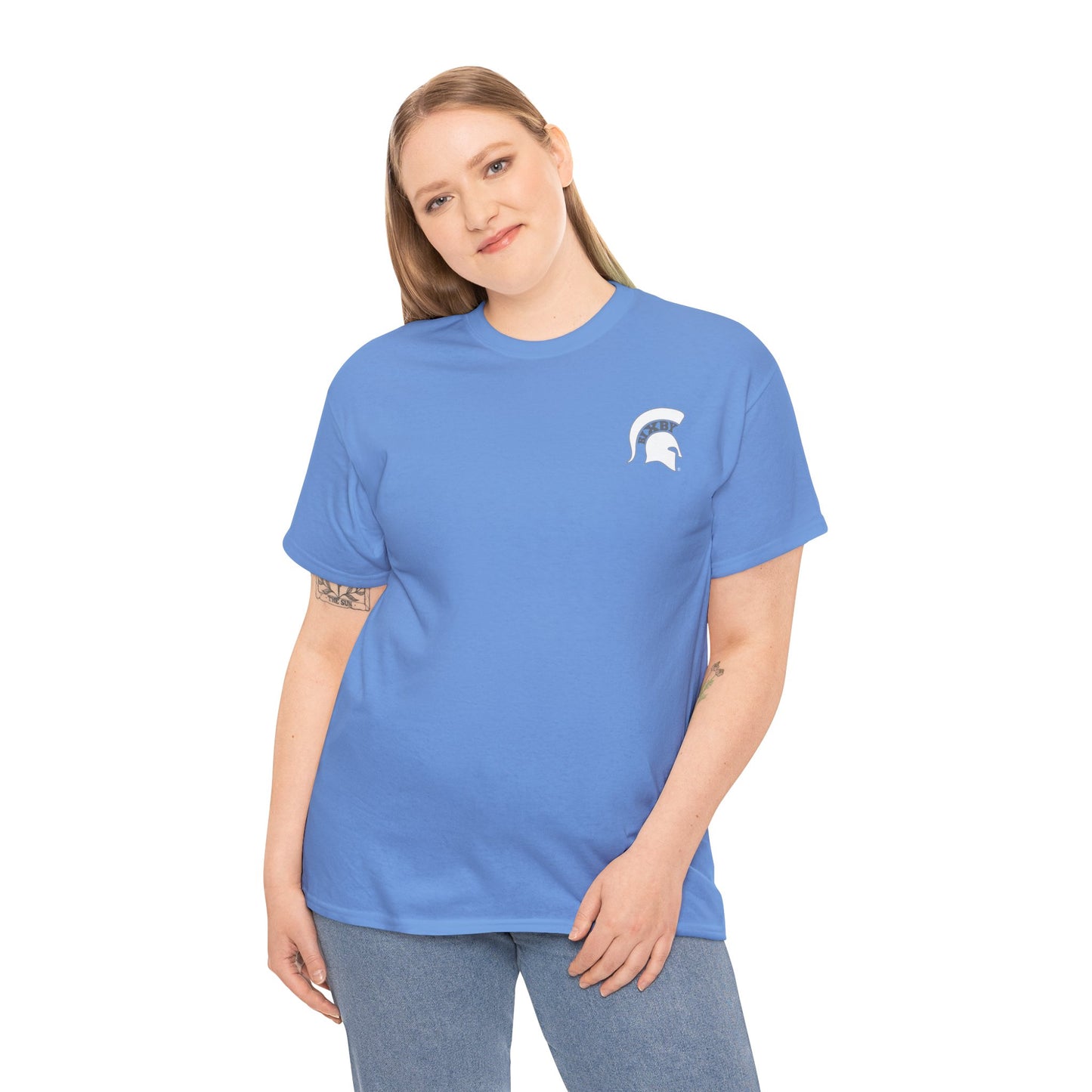 Spartan White Logo Gildan Tee