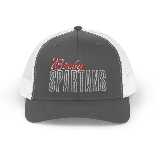 Bixby Spartan Cursive Embroidered Trucker Snapback