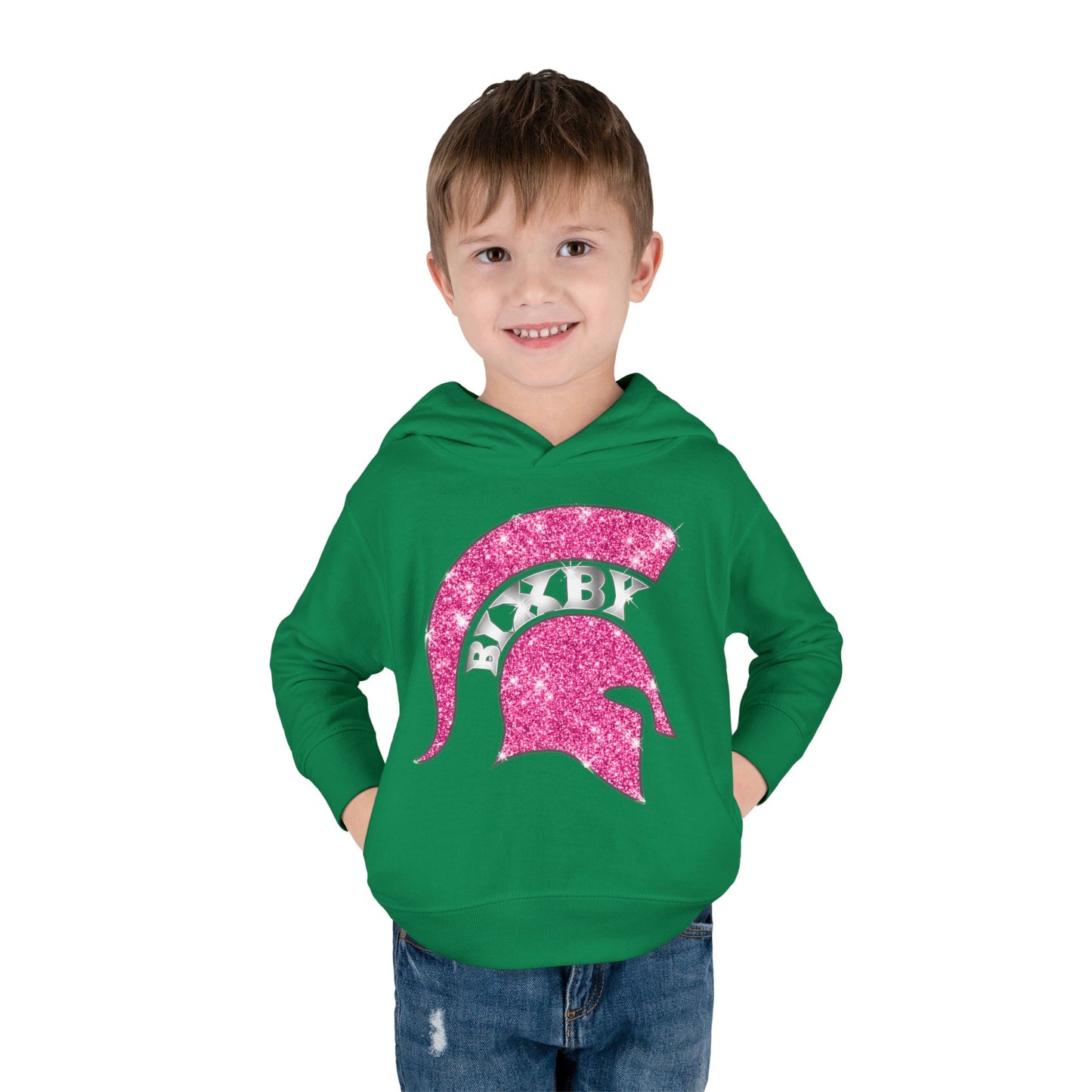 Bixby Spartans Pink Bling Toddler Rabbit Skins Hoodie
