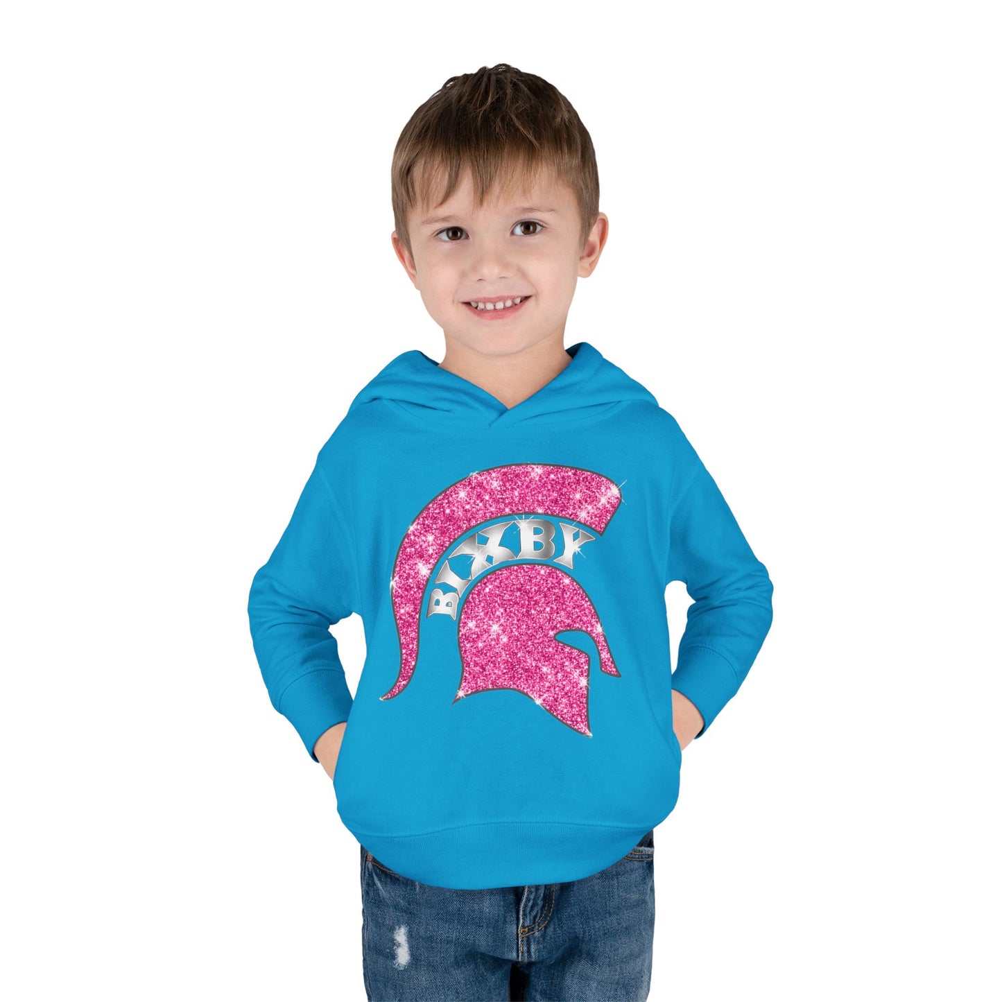 Bixby Spartans Pink Bling Toddler Rabbit Skins Hoodie
