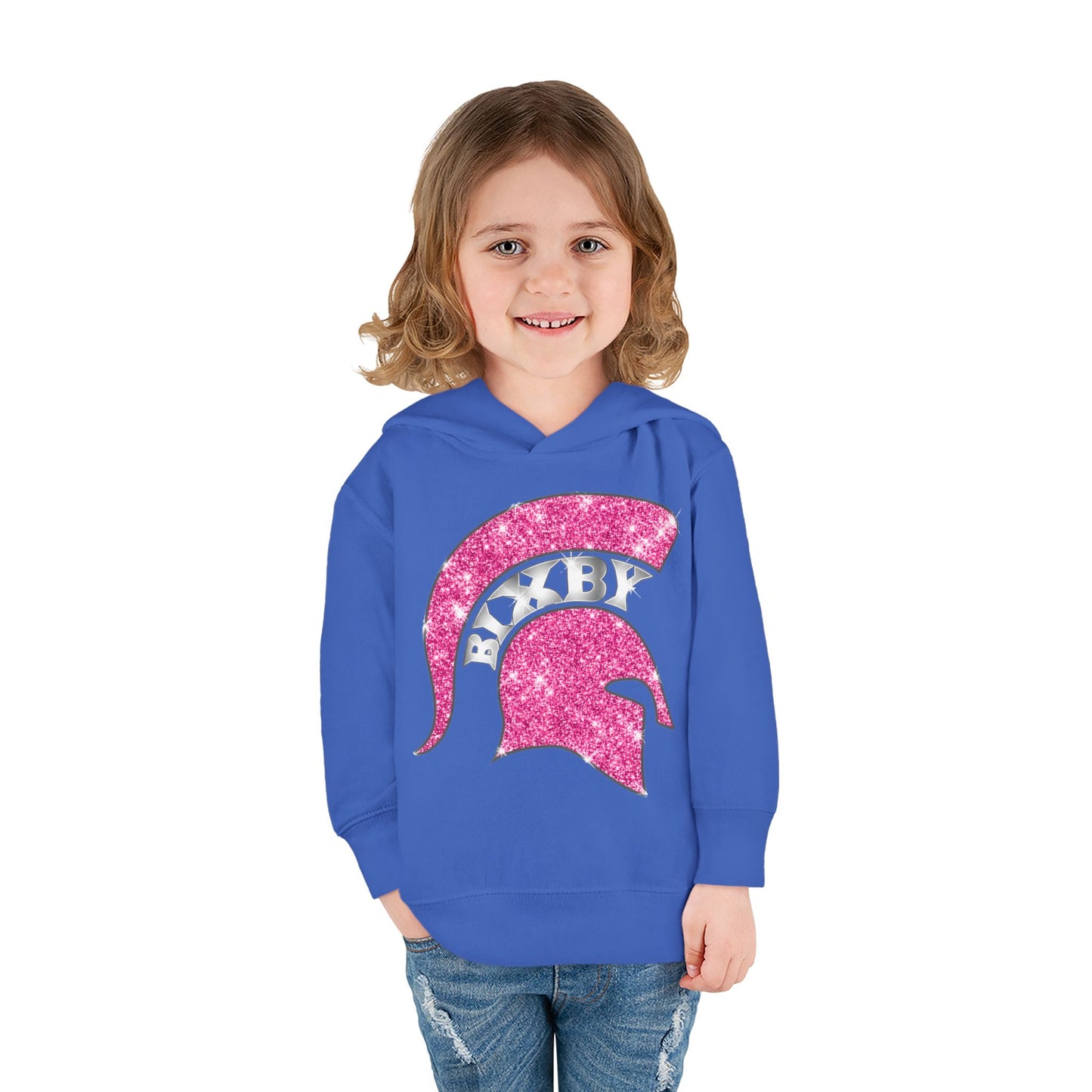 Bixby Spartans Pink Bling Toddler Rabbit Skins Hoodie