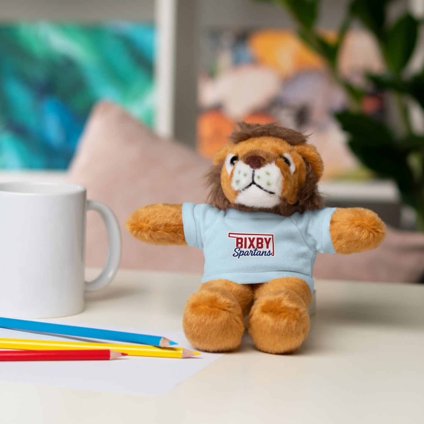 Bixby Oklahoma Spartan Stuffed Animal Logo