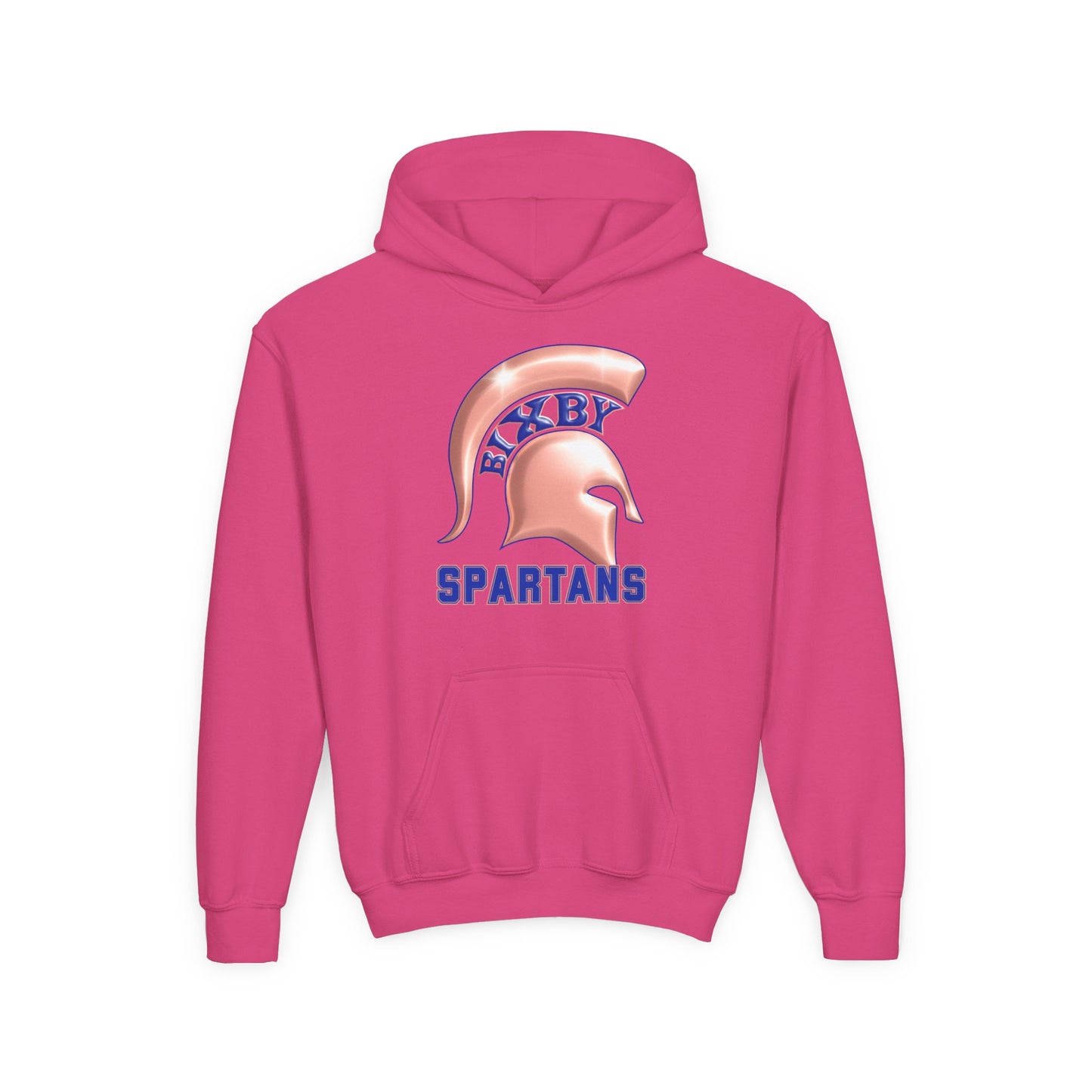 Bixby Spartan Metallic Rose Gold Youth Gildan Hoodie