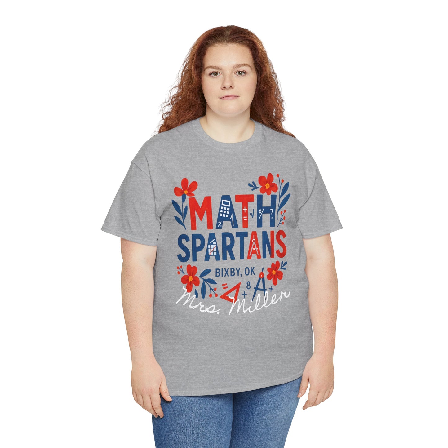 Floral Spartan Math Personalized Gildan Tee
