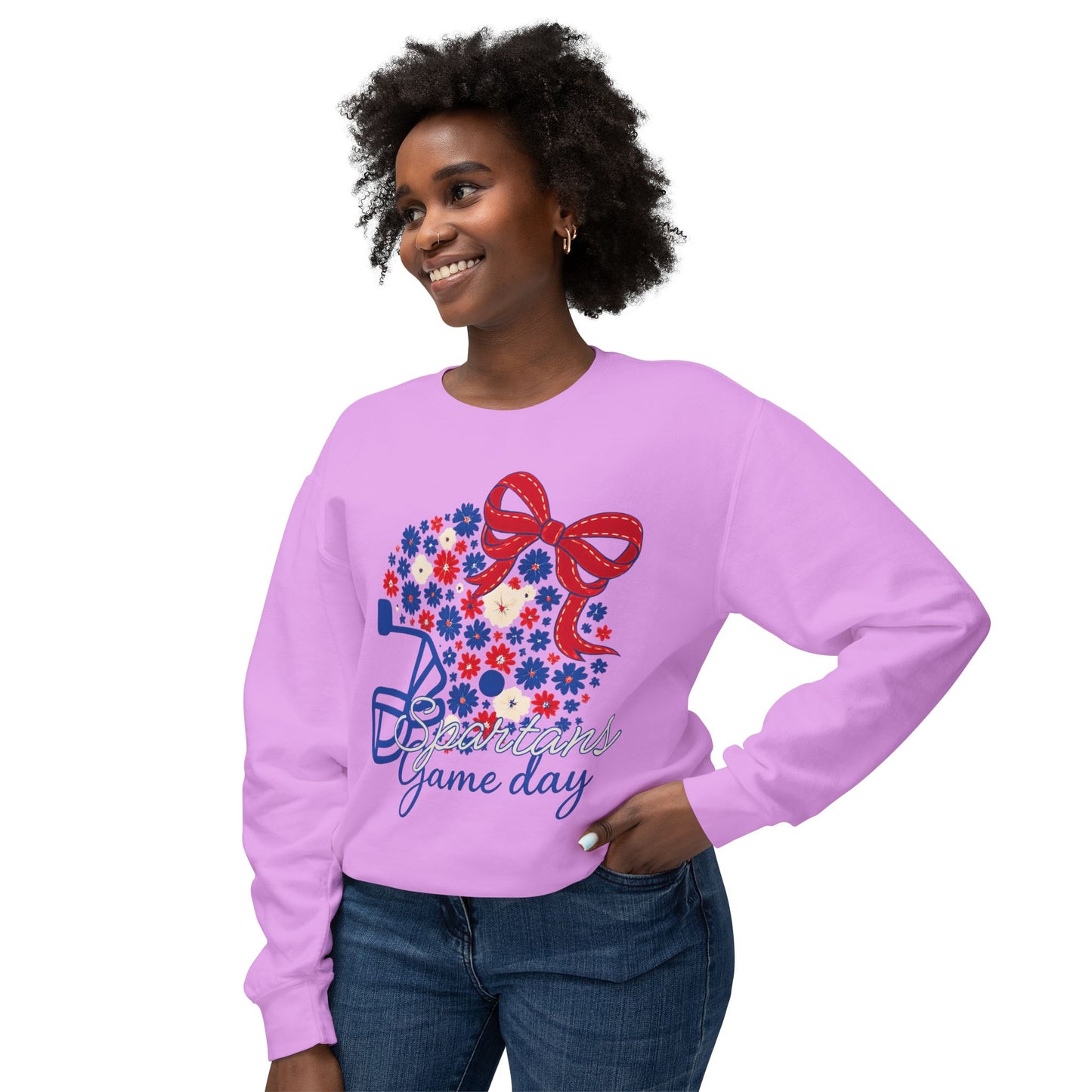 Spartans Floral Helmet Premium Comfort Colors Sweatshirt