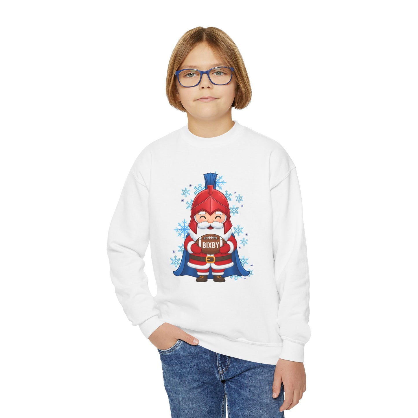 Spartan Football Santa Youth Gildan Sweatshirt