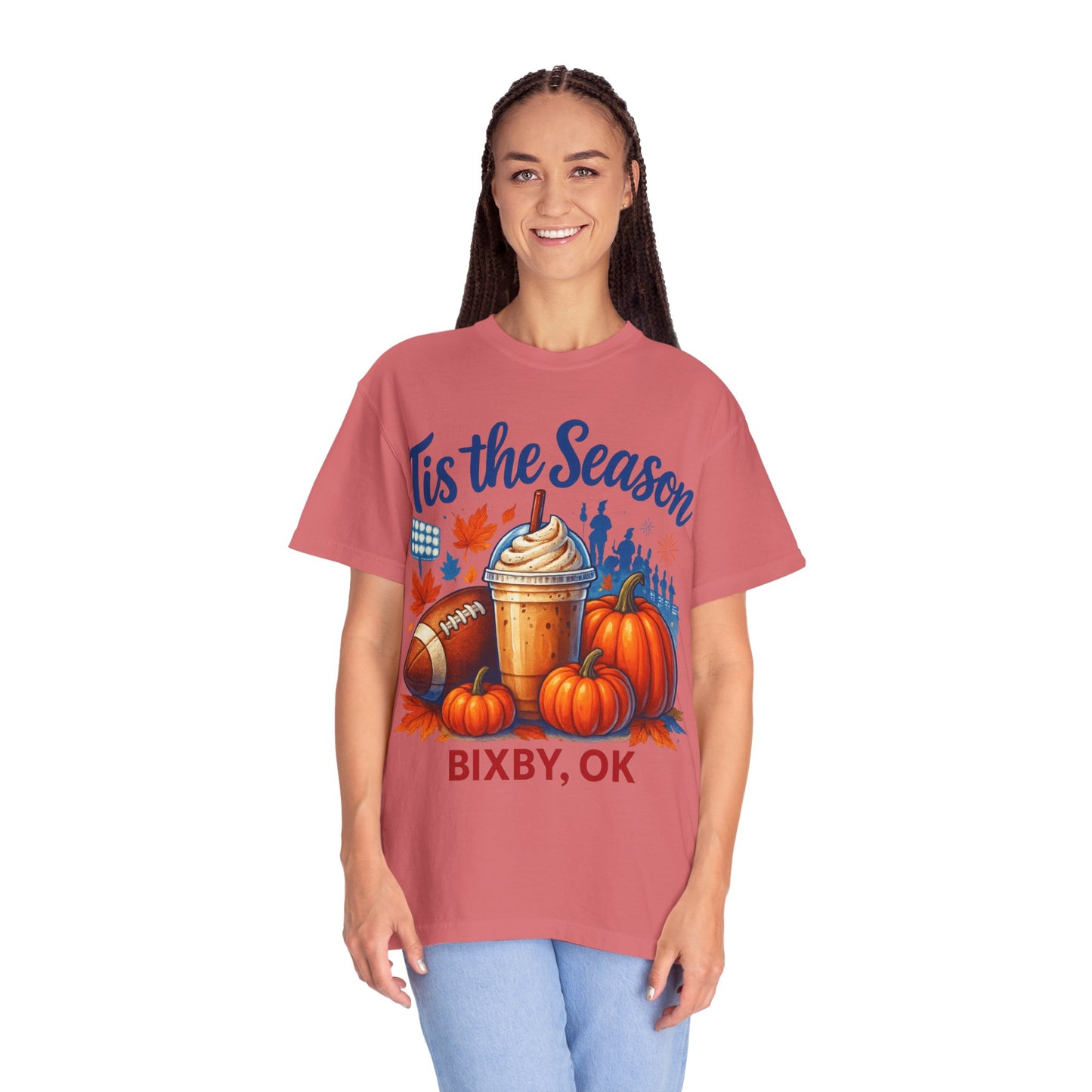 Bixby Football Mom Pumpkin Spice Vibes Comfort Colors Tee
