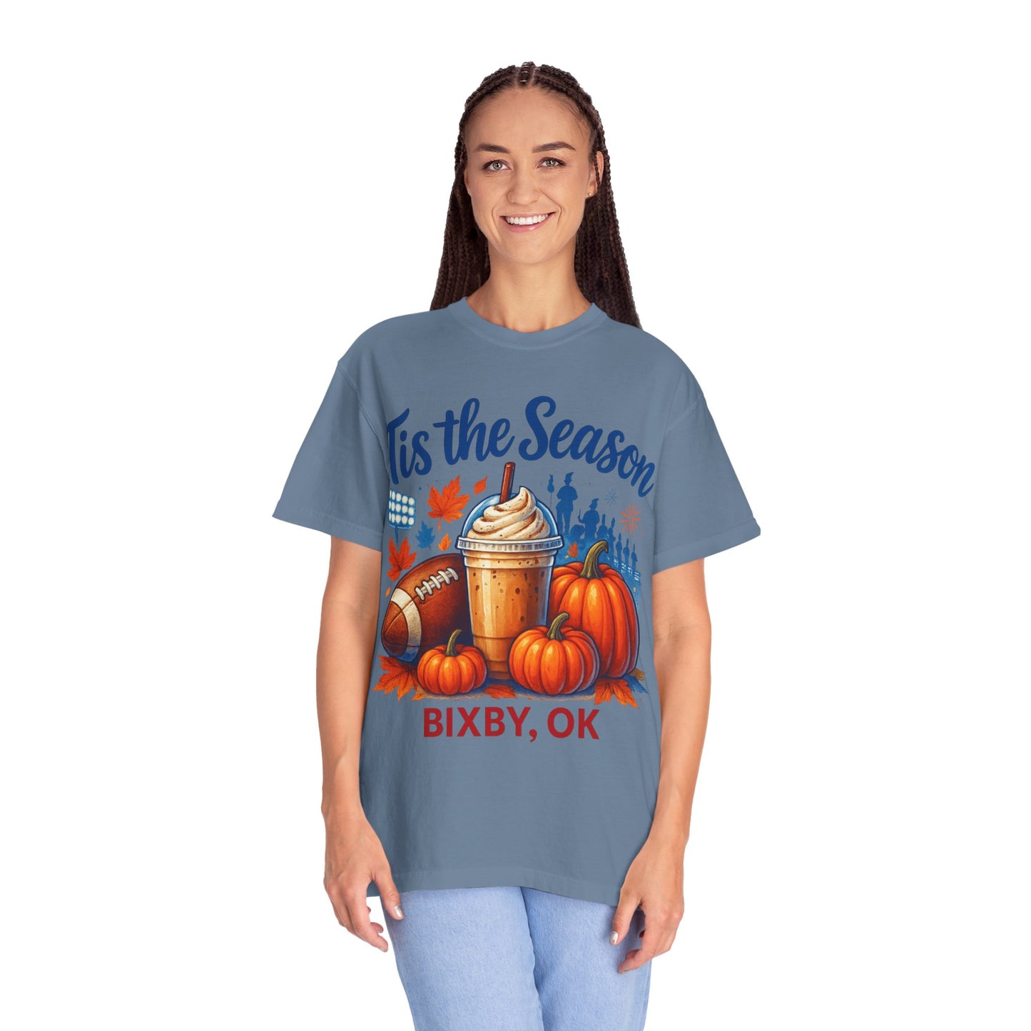 Bixby Football Mom Pumpkin Spice Vibes Comfort Colors Tee