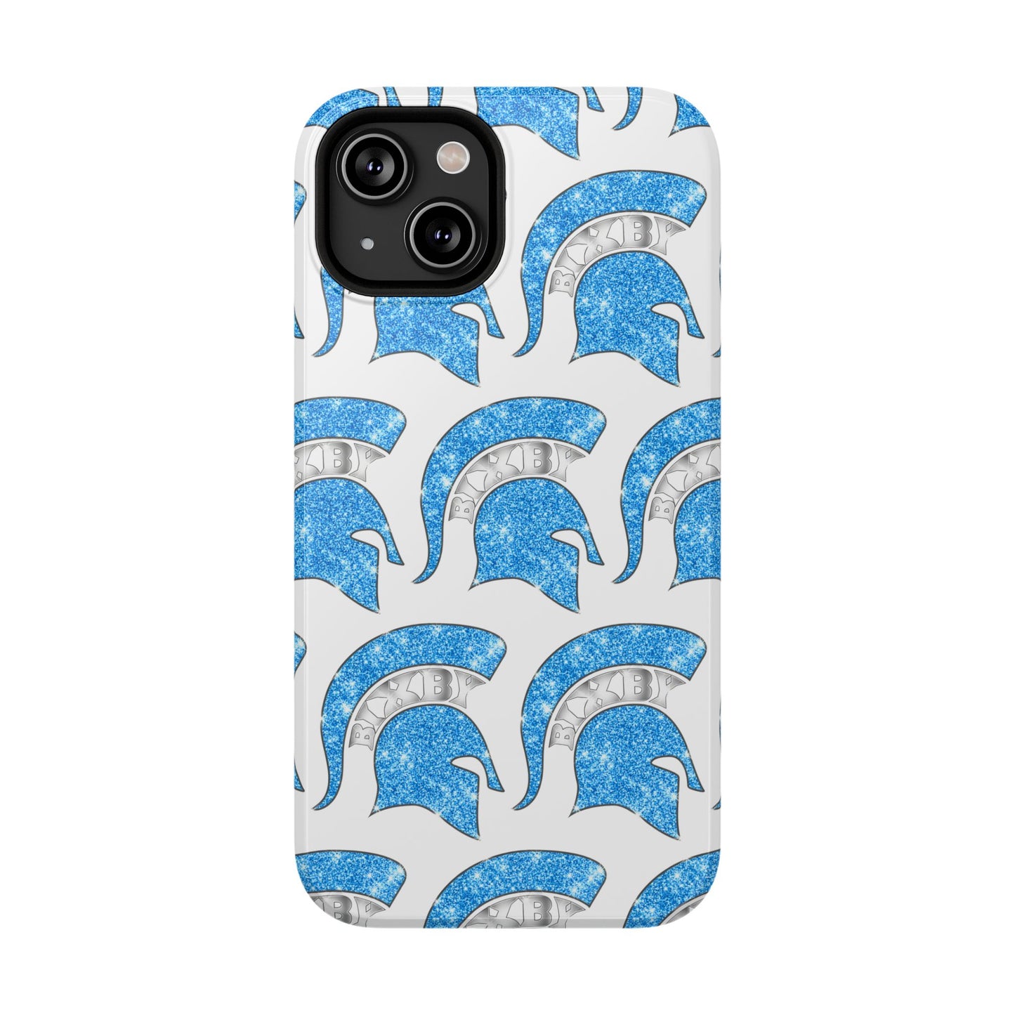 Bixby Spartan Blue Bling Logo Impact Resistant iPhone Case
