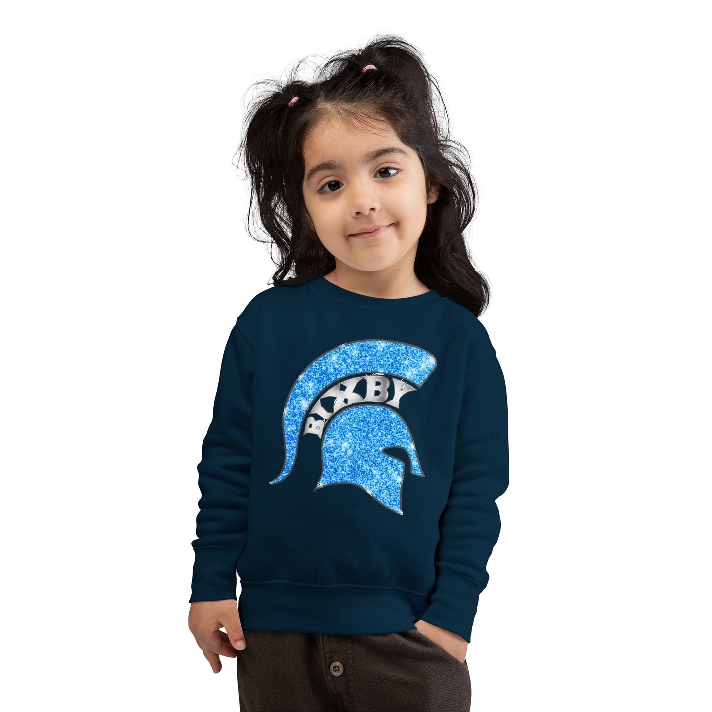 Bixby Spartans Blue Bling Toddler Rabbit Skins Sweatshirt
