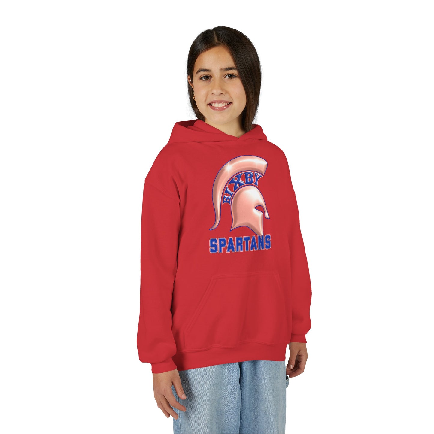 Bixby Spartan Metallic Rose Gold Youth Gildan Hoodie