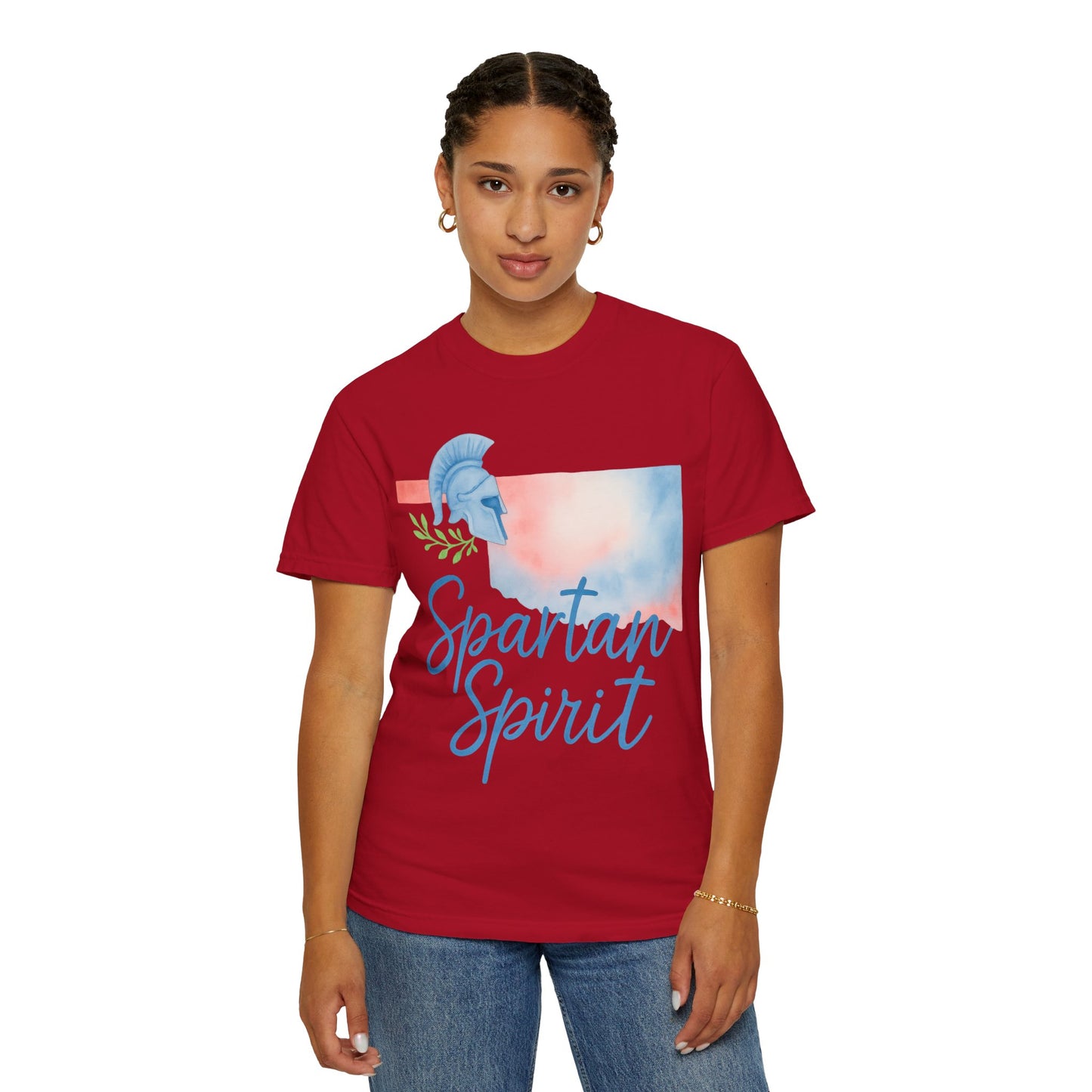 Spartan Spirit Bixby OK Watercolor Comfort Colors Tee