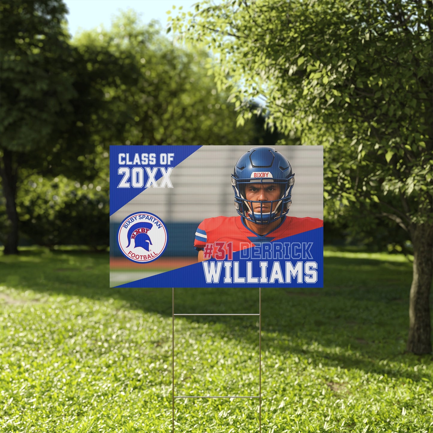 Bixby Spartan Football Yard Sign