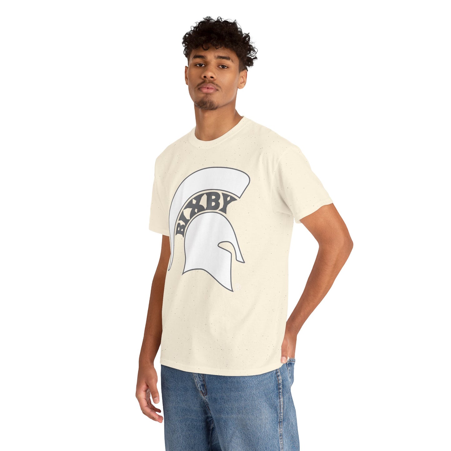 Spartan White Logo Gildan Tee
