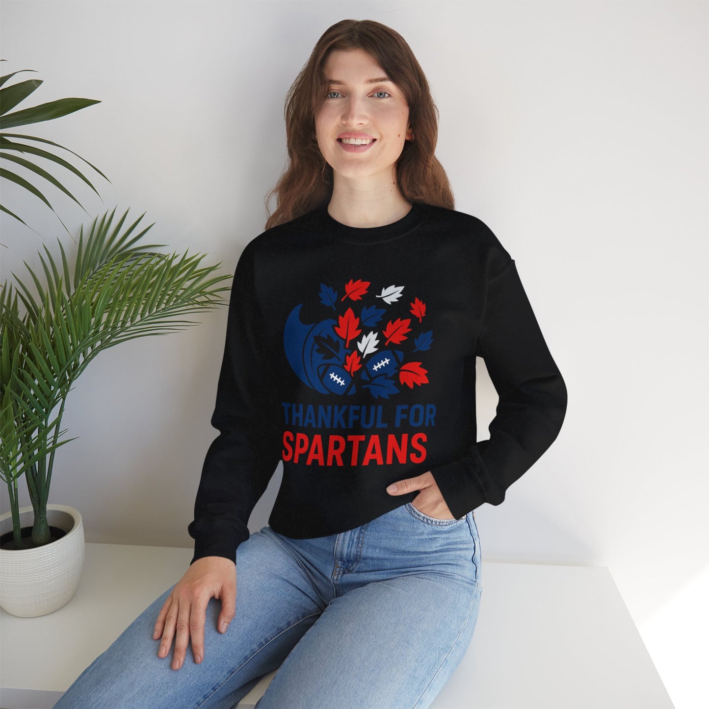 Thankful For Spartans Gildan Sweatshirt