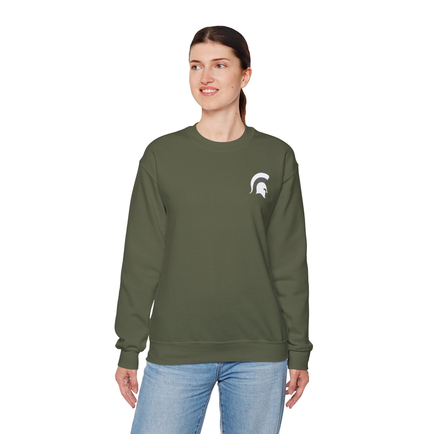 Spartan White Logo Gildan Sweatshirt