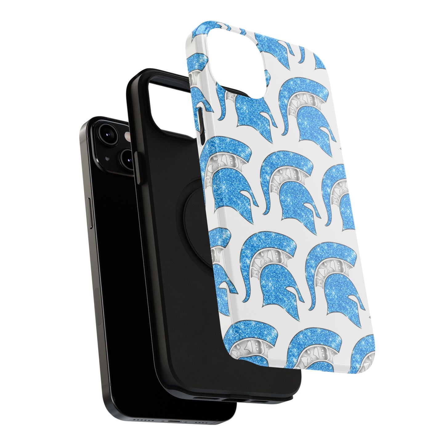 Bixby Spartan Blue Bling Logo Impact Resistant iPhone Case