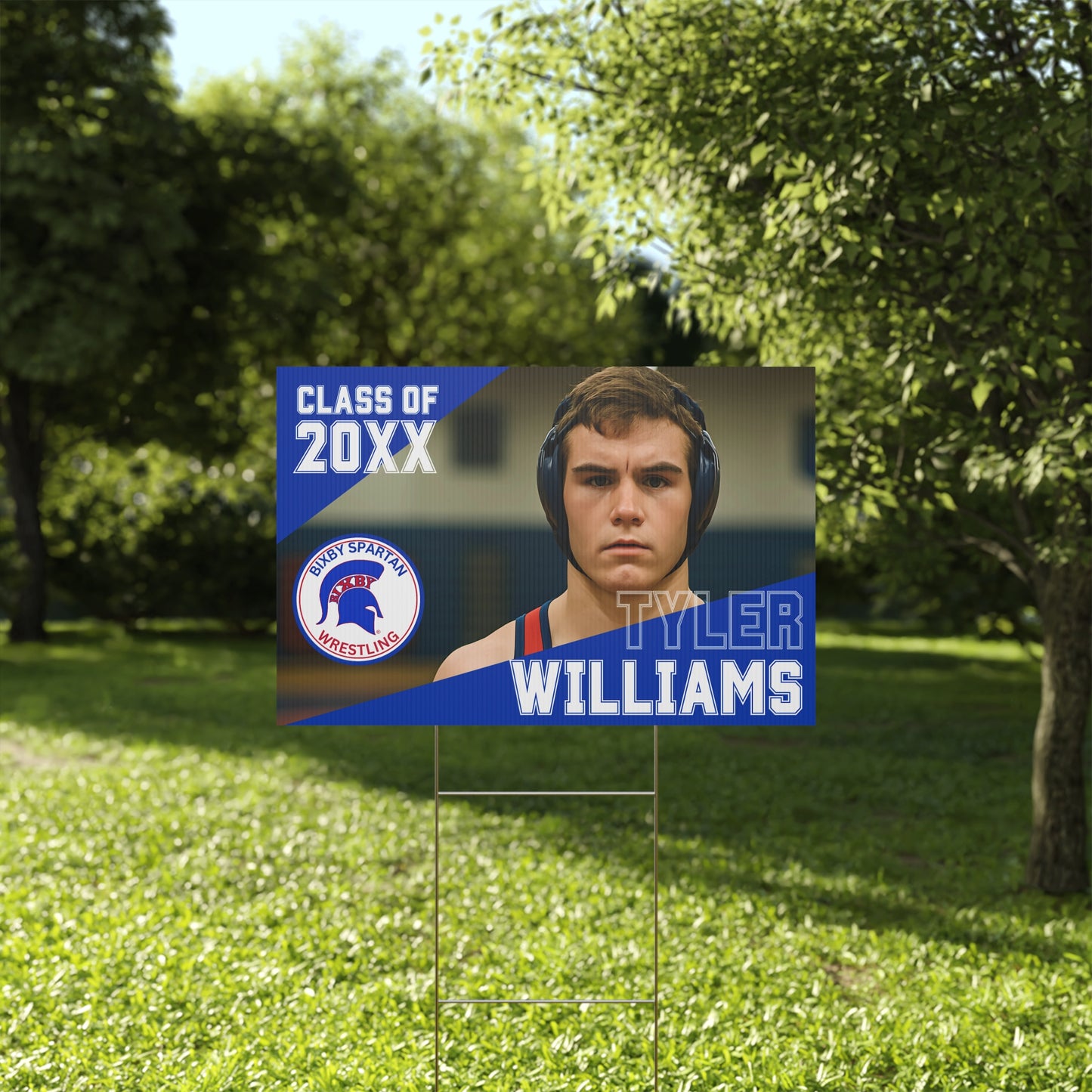Bixby Spartan Wrestling Yard Sign