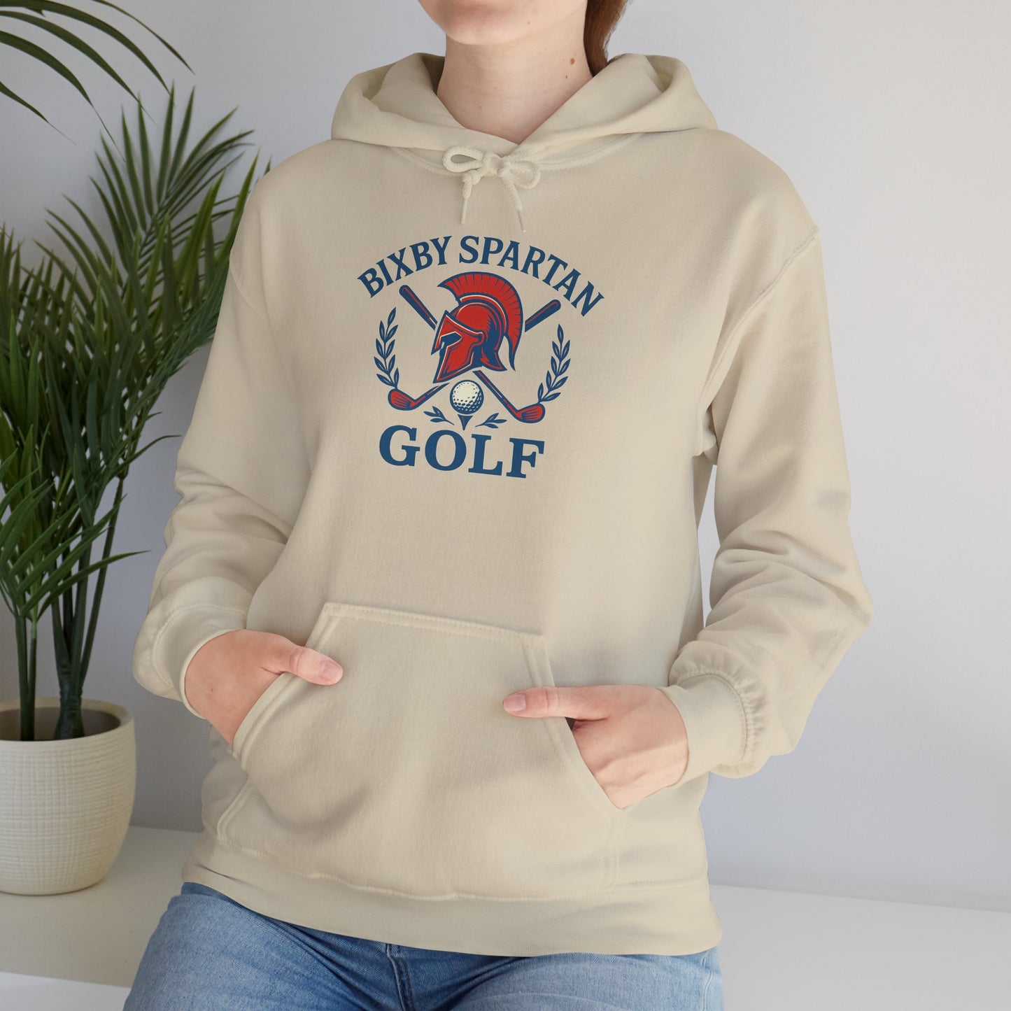 Bixby Spartan Golf Crest Gildan Hoodie