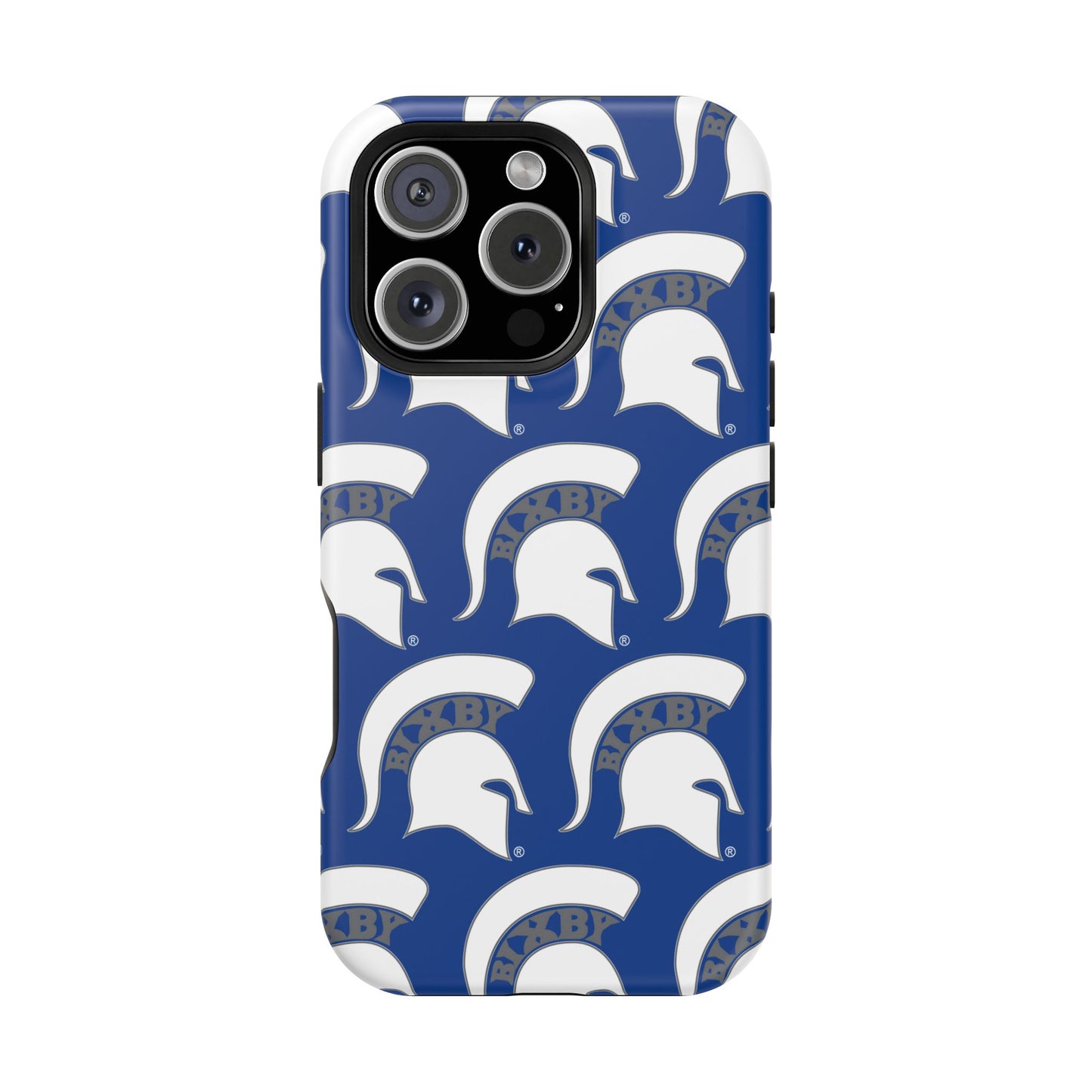 Bixby Spartan White Logo Impact Resistant iPhone Case