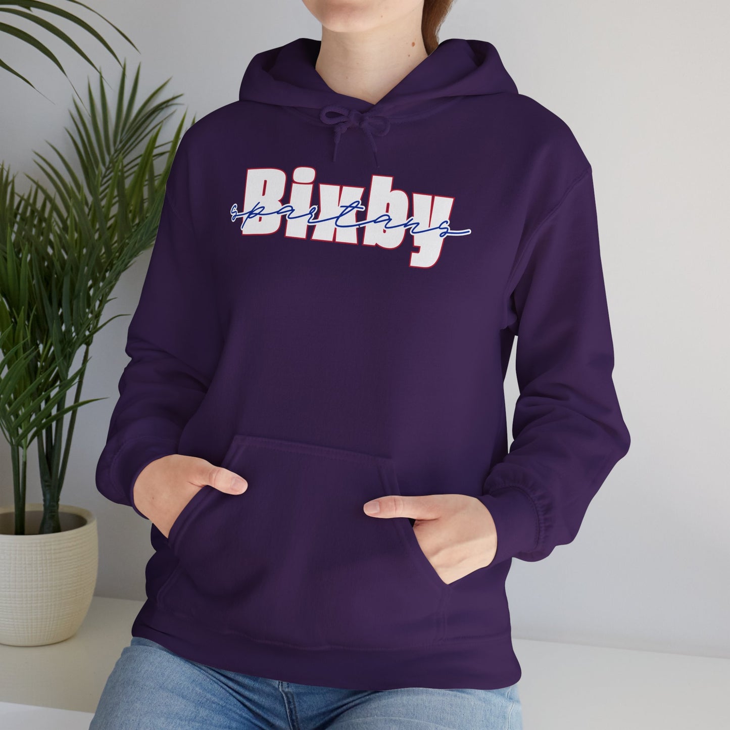 Bixby Spartans Cursive Gildan Hoodie