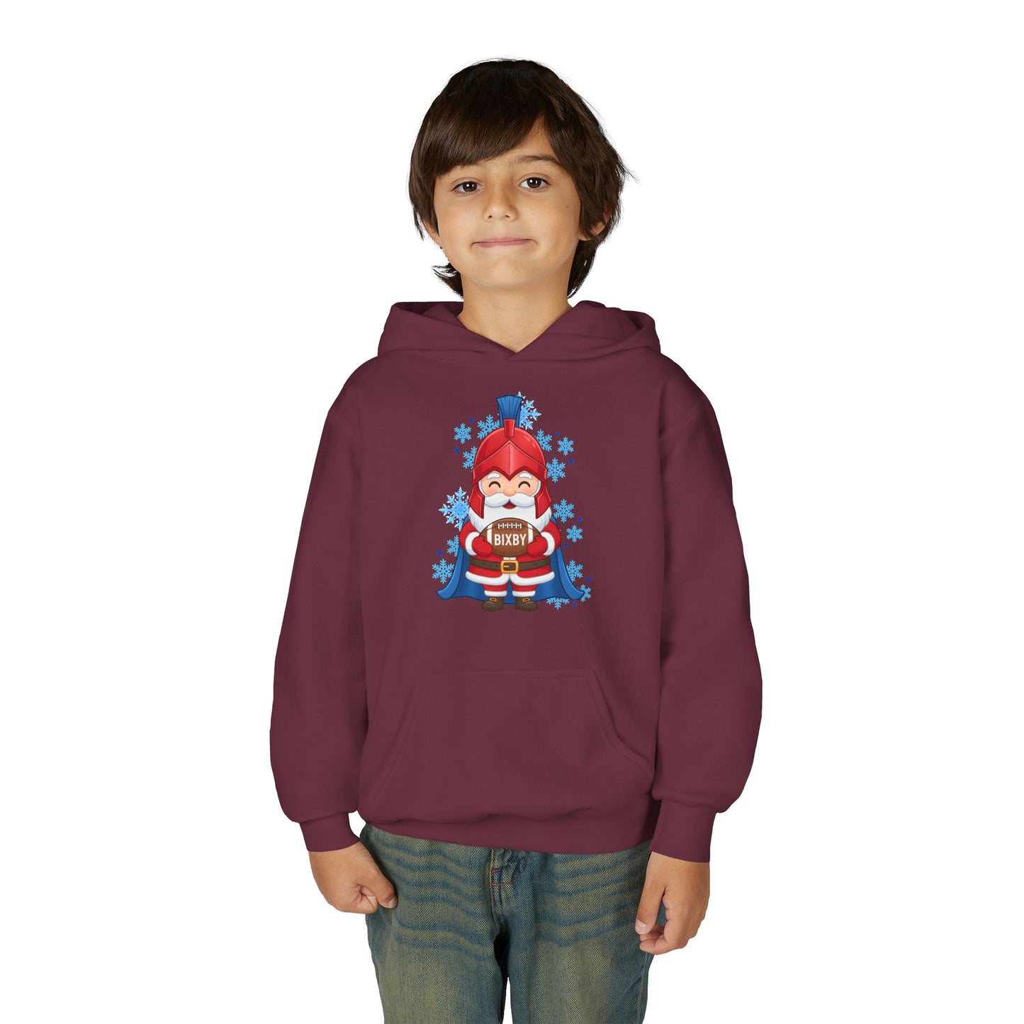 Spartan Football Santa Youth Gildan Hoodie
