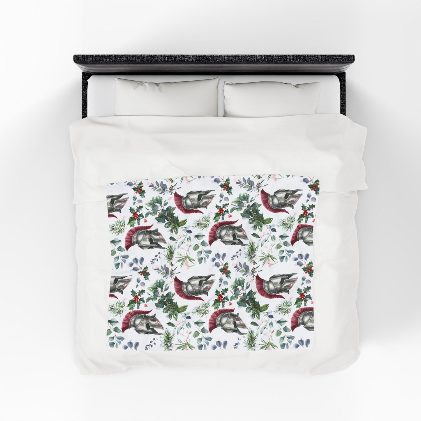 Spartan Christmas Floral Velveteen Plush Blanket