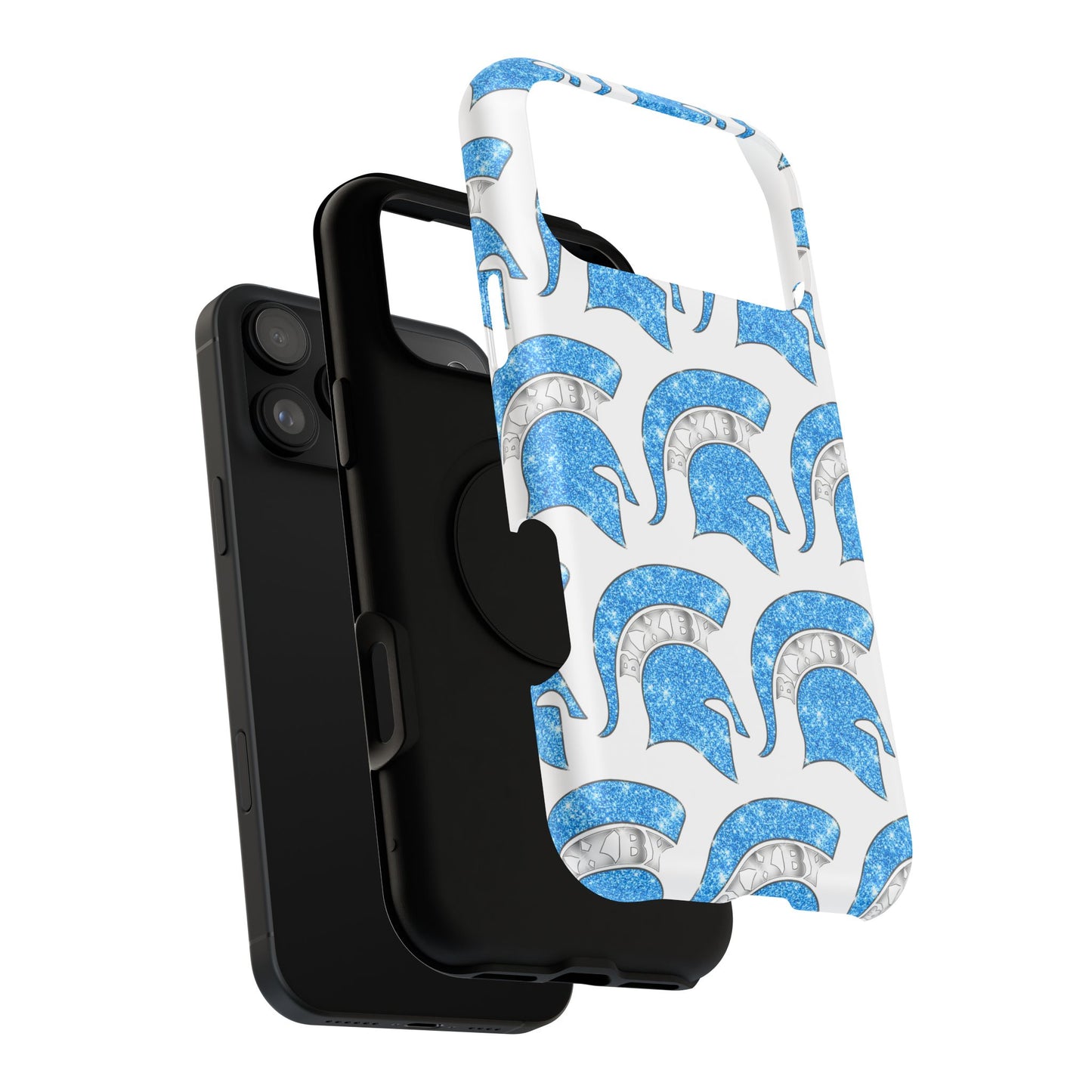 Bixby Spartan Blue Bling Logo Impact Resistant iPhone Case