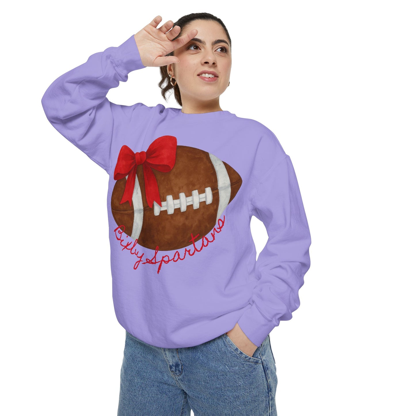 Bixby Spartans Cheer & Football Comfort Colors Sweatshirt