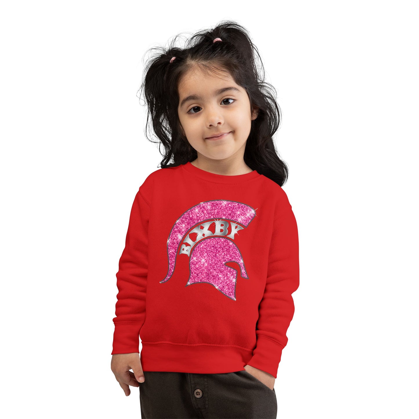 Bixby Spartan Pink Bling Toddler Rabbit Skins Sweatshirt