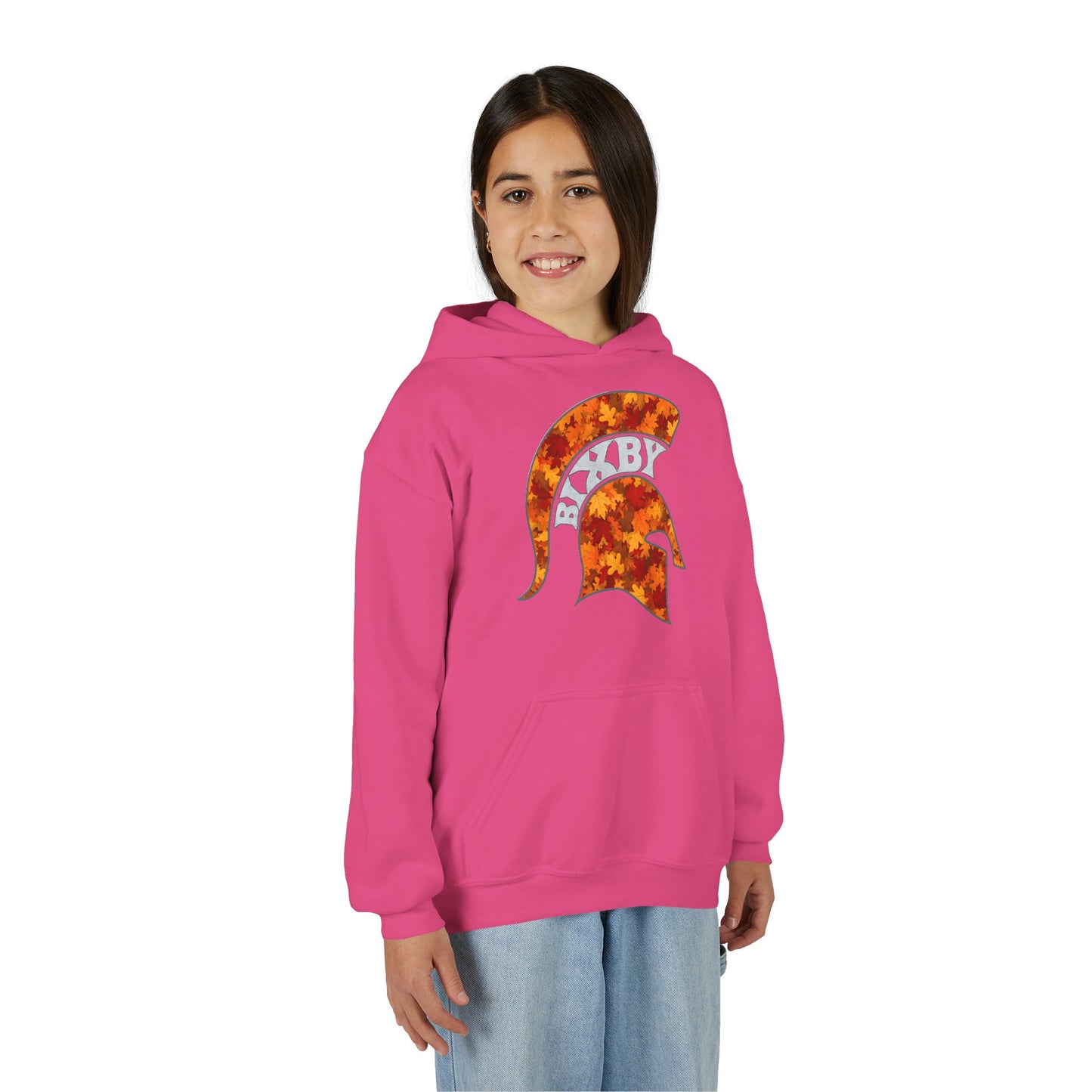 Bixby Spartan Fall Helmet Youth Gildan Hoodie