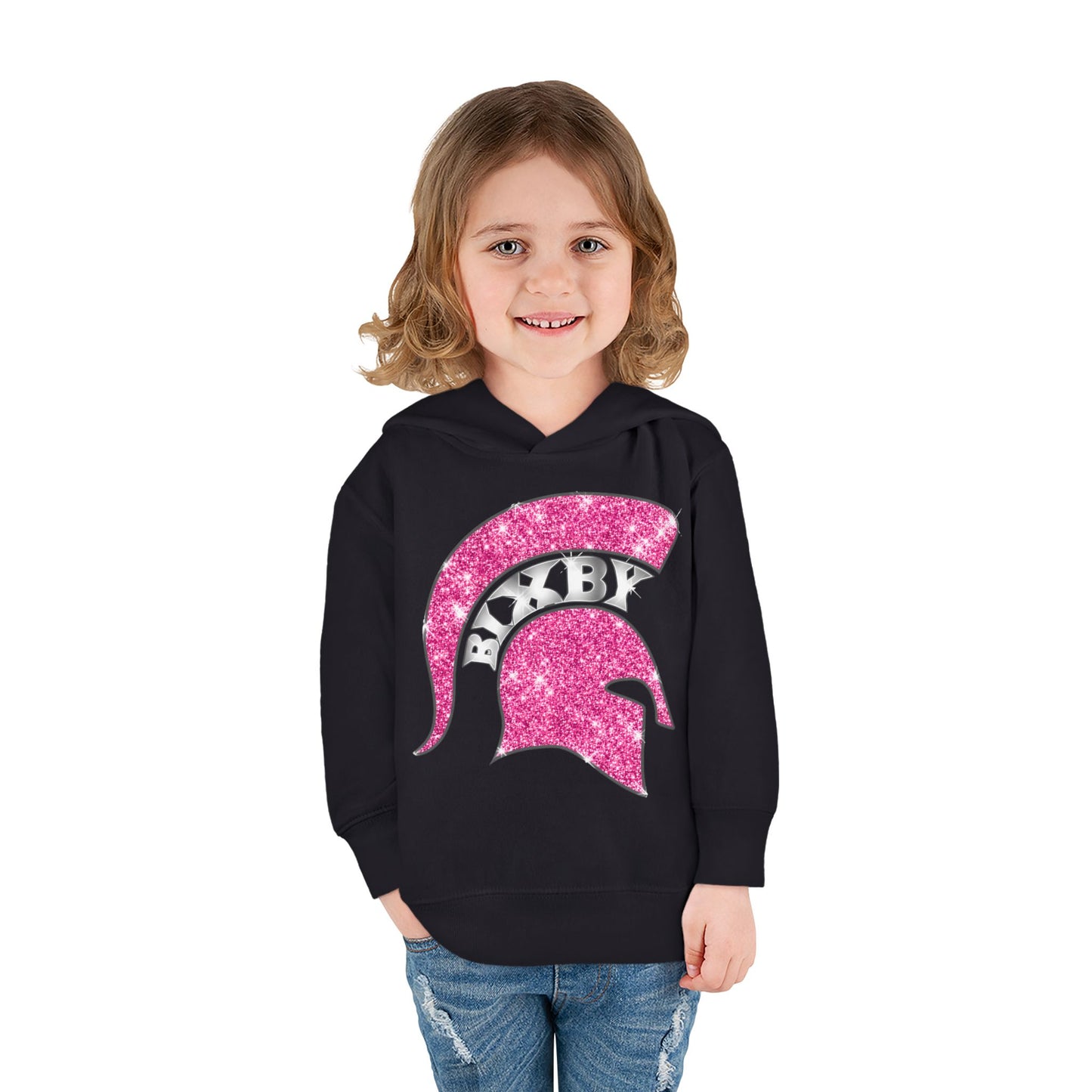 Bixby Spartans Pink Bling Toddler Rabbit Skins Hoodie
