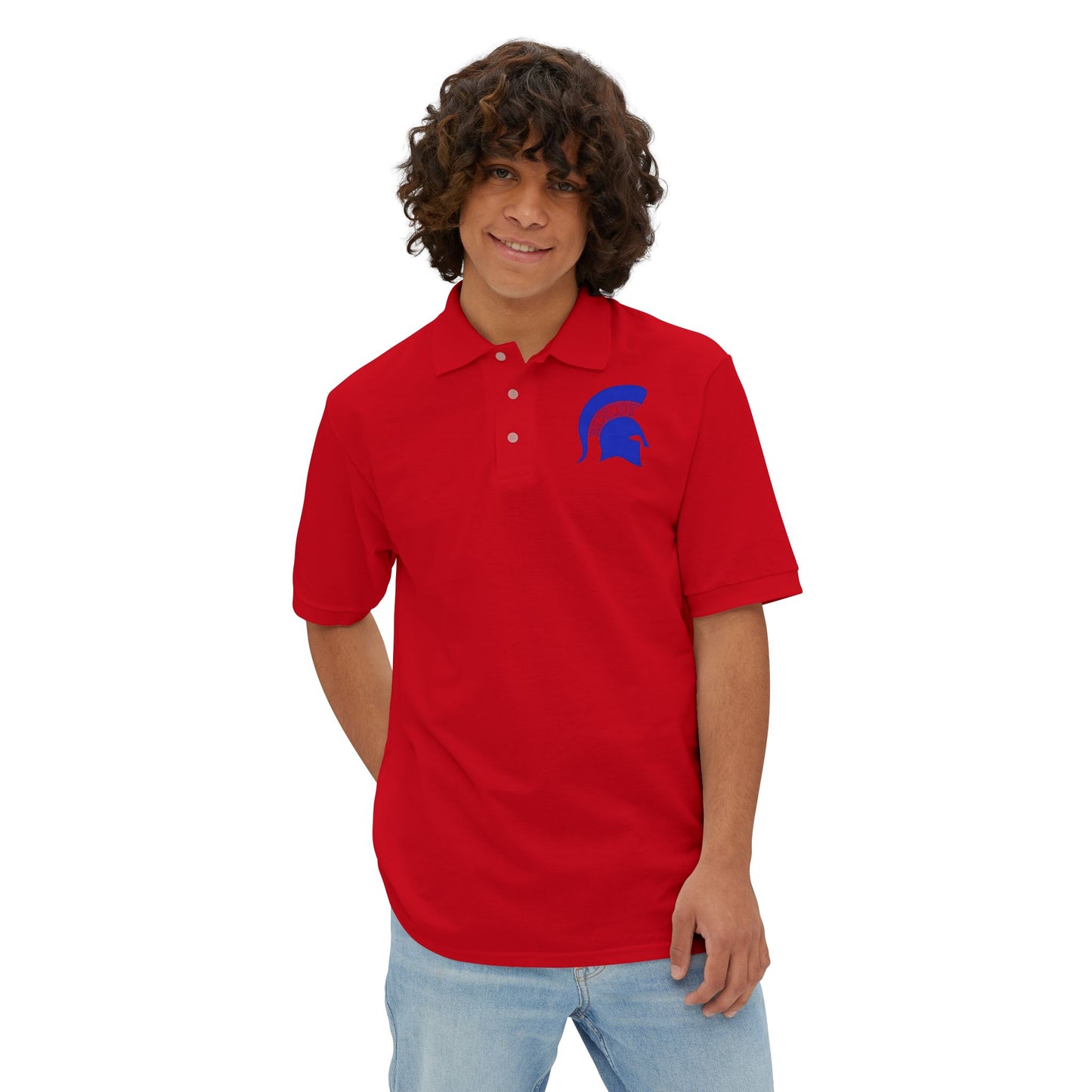Spartan Blue Logo Jerzees Polo