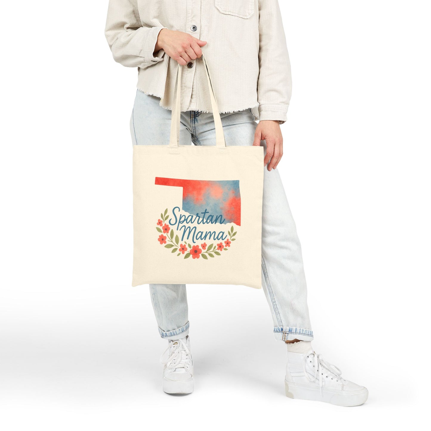 Bixby Spartan Mom Cotton Canvas Tote Bag