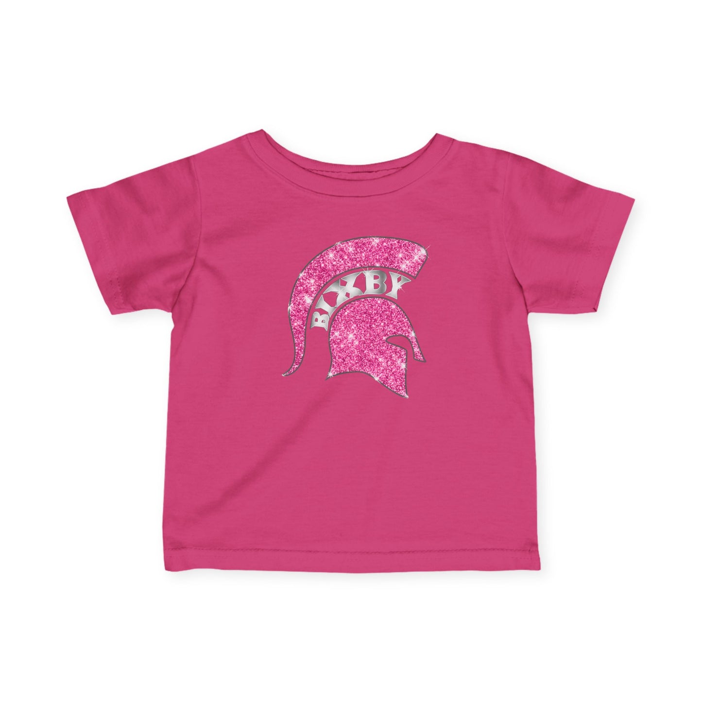 Bixby Spartans Pink Bling Infant Rabbit Skins Tee