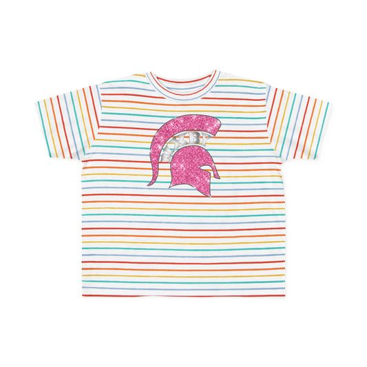 Bixby Spartans Pink Bling Toddler Rabbit Skins Tee