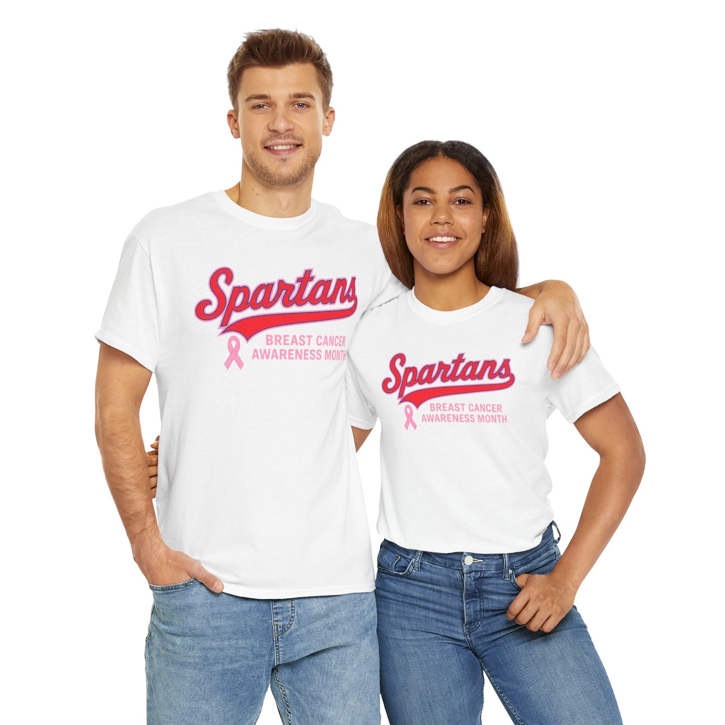 Spartans Breast Cancer Awareness Gildan Tee