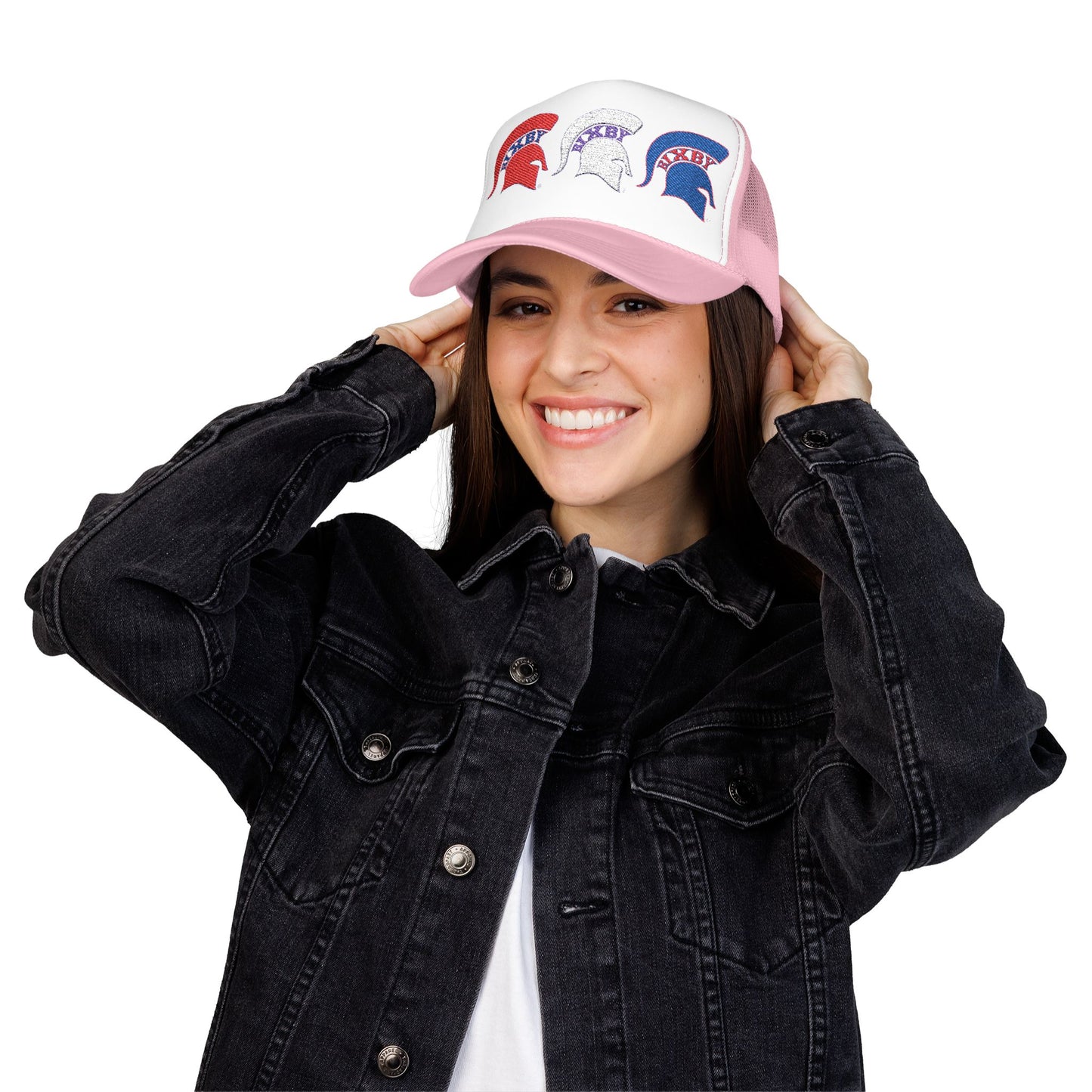 Bixby Spartan Red, White and Blue Embroidered Foam Trucker Hat
