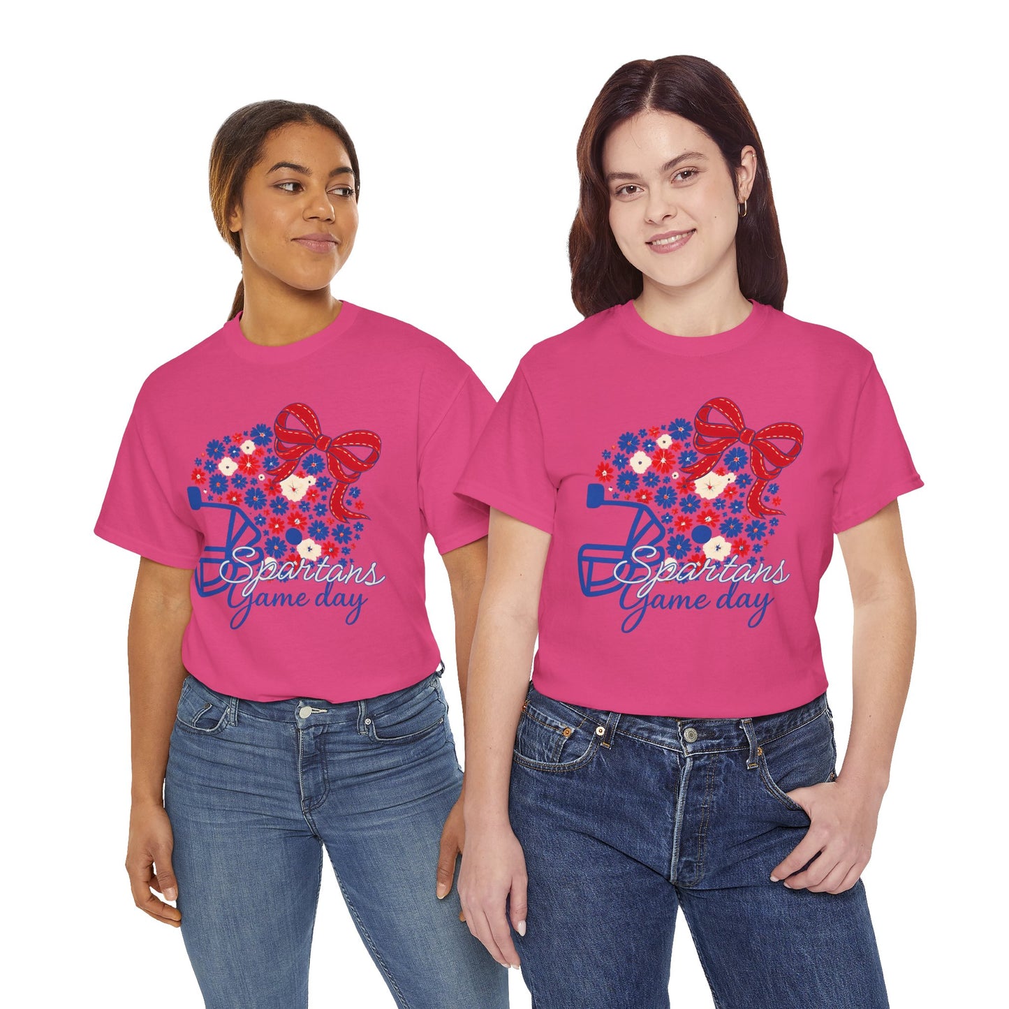 Bixby Spartans Floral Helmet Gildan Tee
