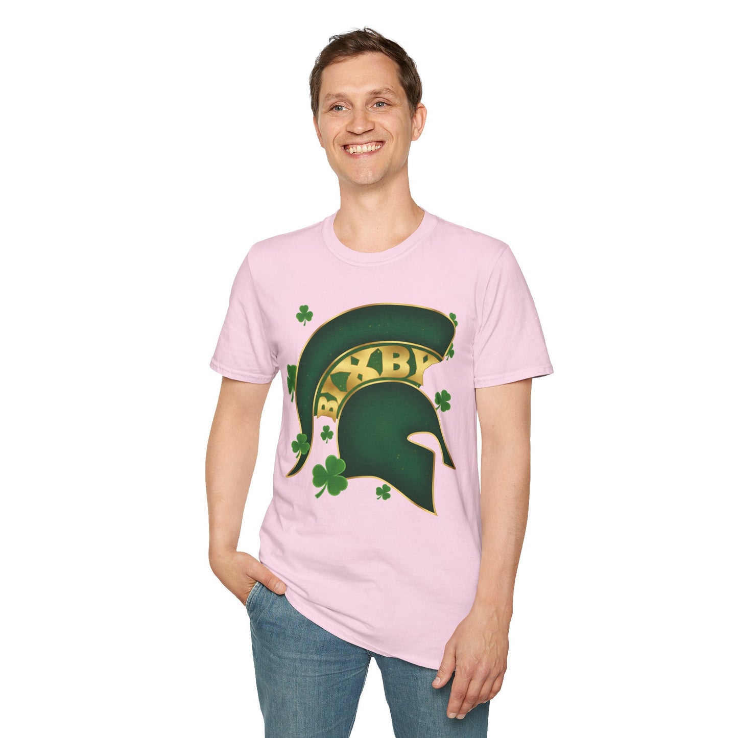St. Patty's Good Luck Spartan Helmet Adult Gildan Tee