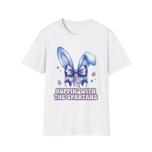 “Hoppin' With The Spartans” School Easter Bunny Gildan Tee