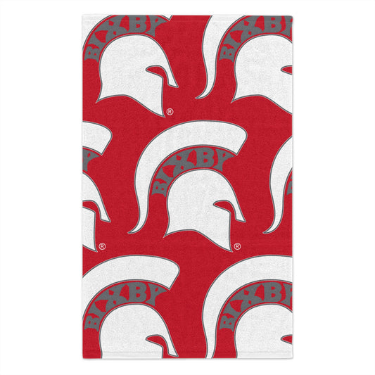 White Spartan Logo Rally Towel